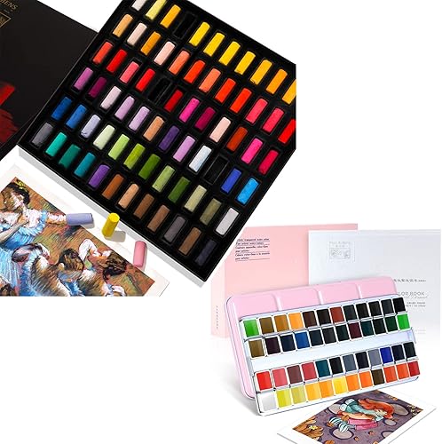 Paul Rubens Pasteles suaves profesionales, hechos a mano, 72 colores vibrantes pasteles de tiza con pintura de acuarela, grado artístico, juego de