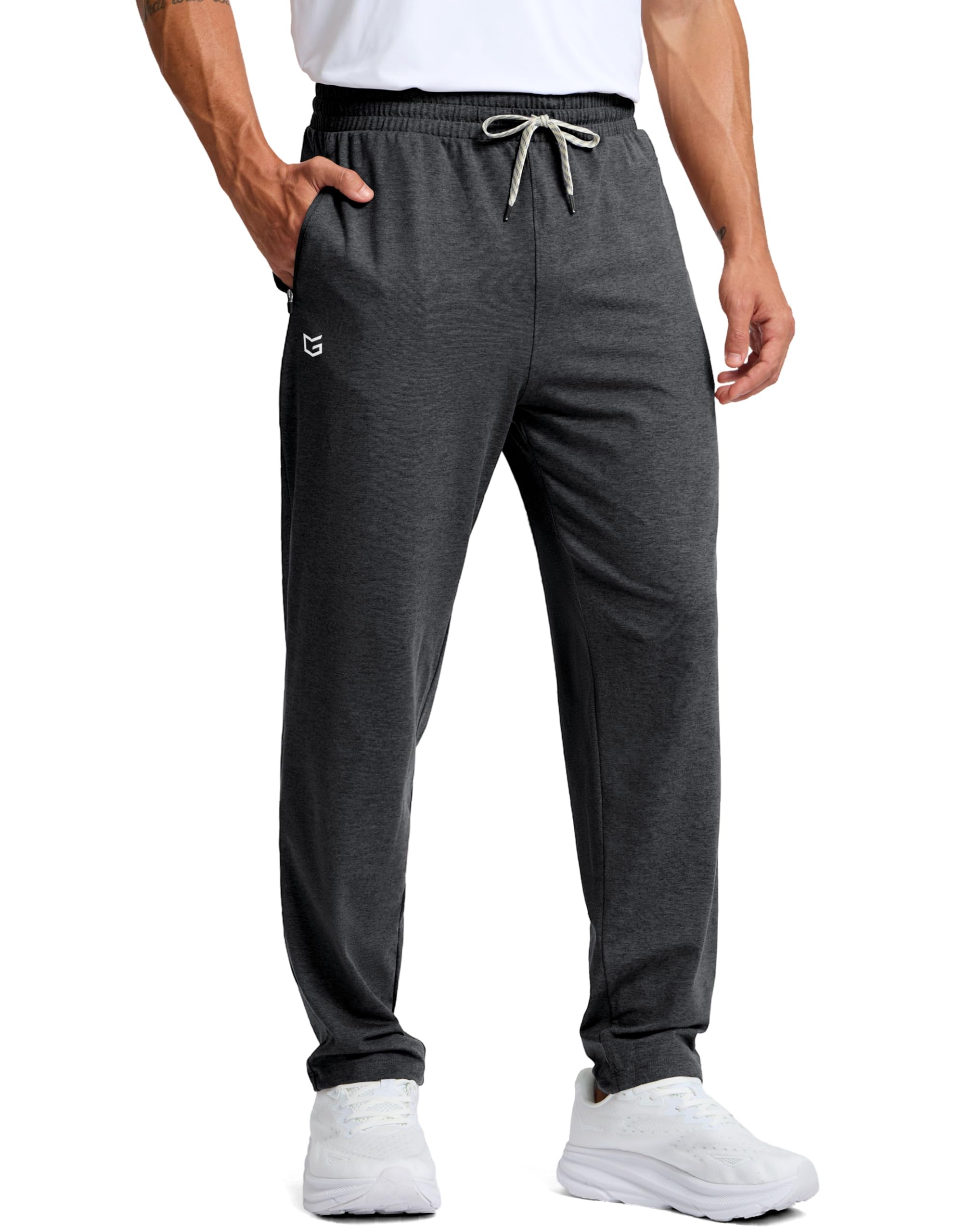 G Gradual Mens Sweatpants with Zipper Pockets Lightweight Athletic Workout Pants Soft Casual Lounge Sweat Pants for Mens