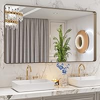 Vista 257 de LOAAO - Espejo de baño con marco de metal negro de 28x36 pulgadas para pared, espejo de tocador de baño negro mate estilo granja, antióxido, se