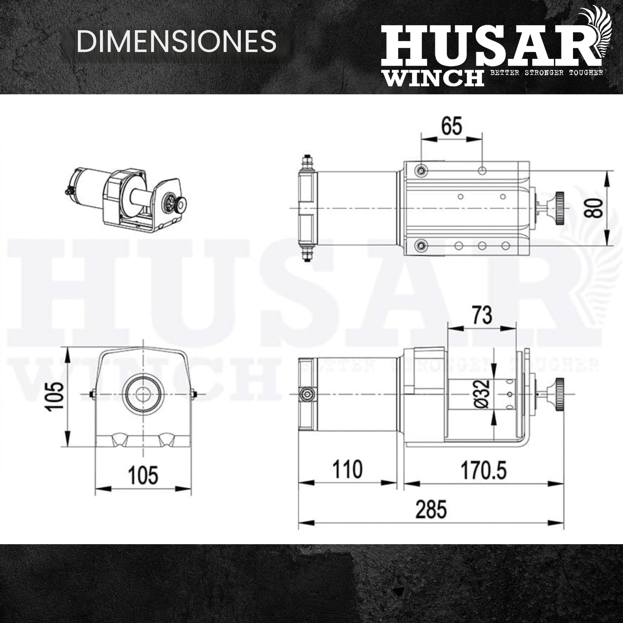 Cabrestante Eléctrico De 12V 2000 lbs | 907 kg - Cuerda de Acero De 15 Metros de Largo Muy Resistente, Control Con Cable, Freno Automático, Kit de montaje - Ideal Para Quads y ATV/UTV