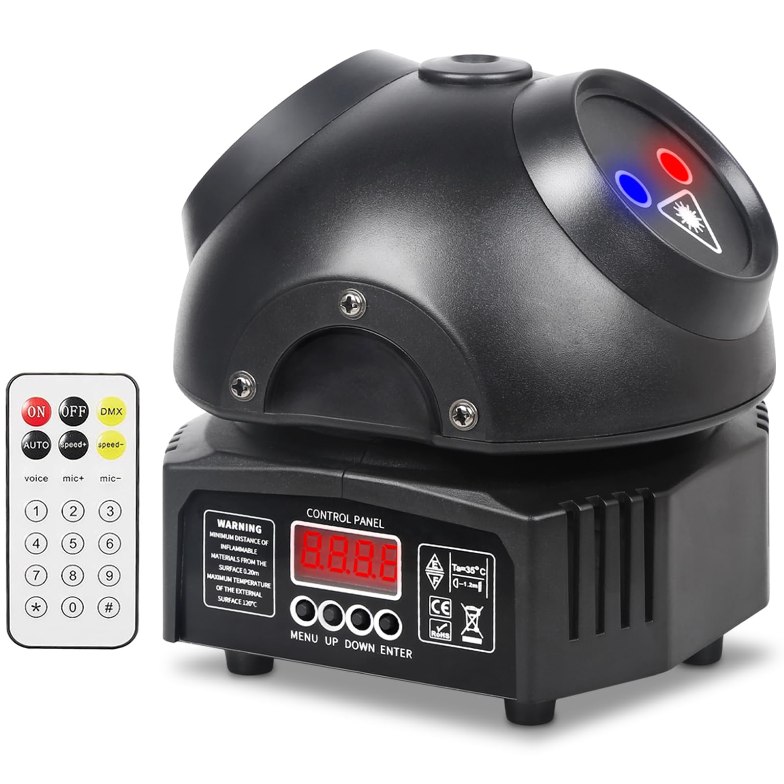 Moving Head Light, DJ Stage Lights with 13ch dmx control and Sound activation for Party Home KTV Bar, Black