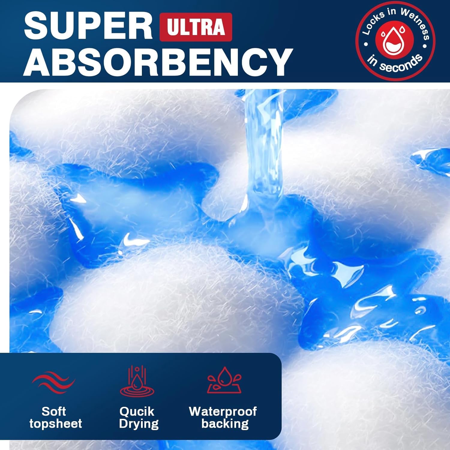 Tear-Resistant Disposable Bed Pads 30" x 36" 100 Count Absorbent Underpads, Chux Thicker Extra Large Incontinence Bed Pads, Pee Pads for Adults, Kids, Elderly, Pets - Image 3