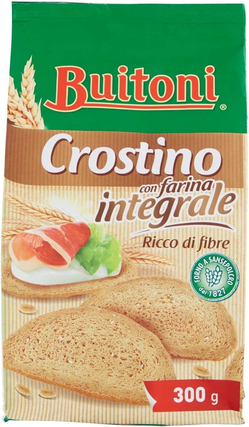 Lot de 6 croûtons Buitoni Crostino con farina Integrale avec farine de blé entier 300 g riche en fibres