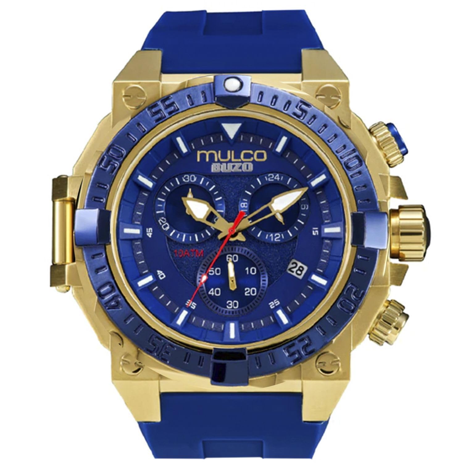 MULCO Orologio da uomo Kripton in acciaio inossidabile con cinturino in silicone movimento cronografo al quarzo, display analogico premium, resistente all'acqua