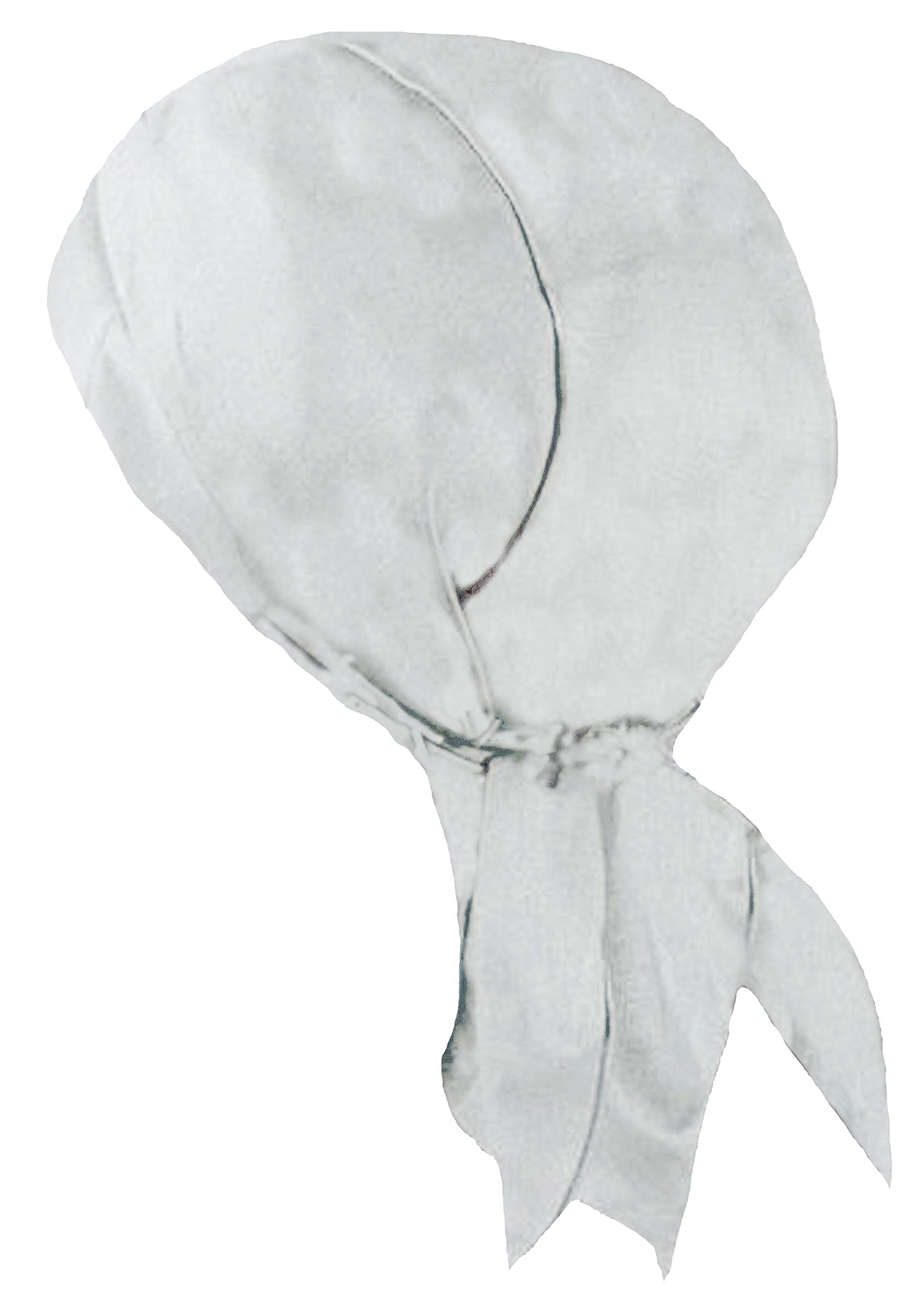 Solid Color Doo Rag with Sweatband Made in America Skull Cap for Men Women Light Gray Dorag with