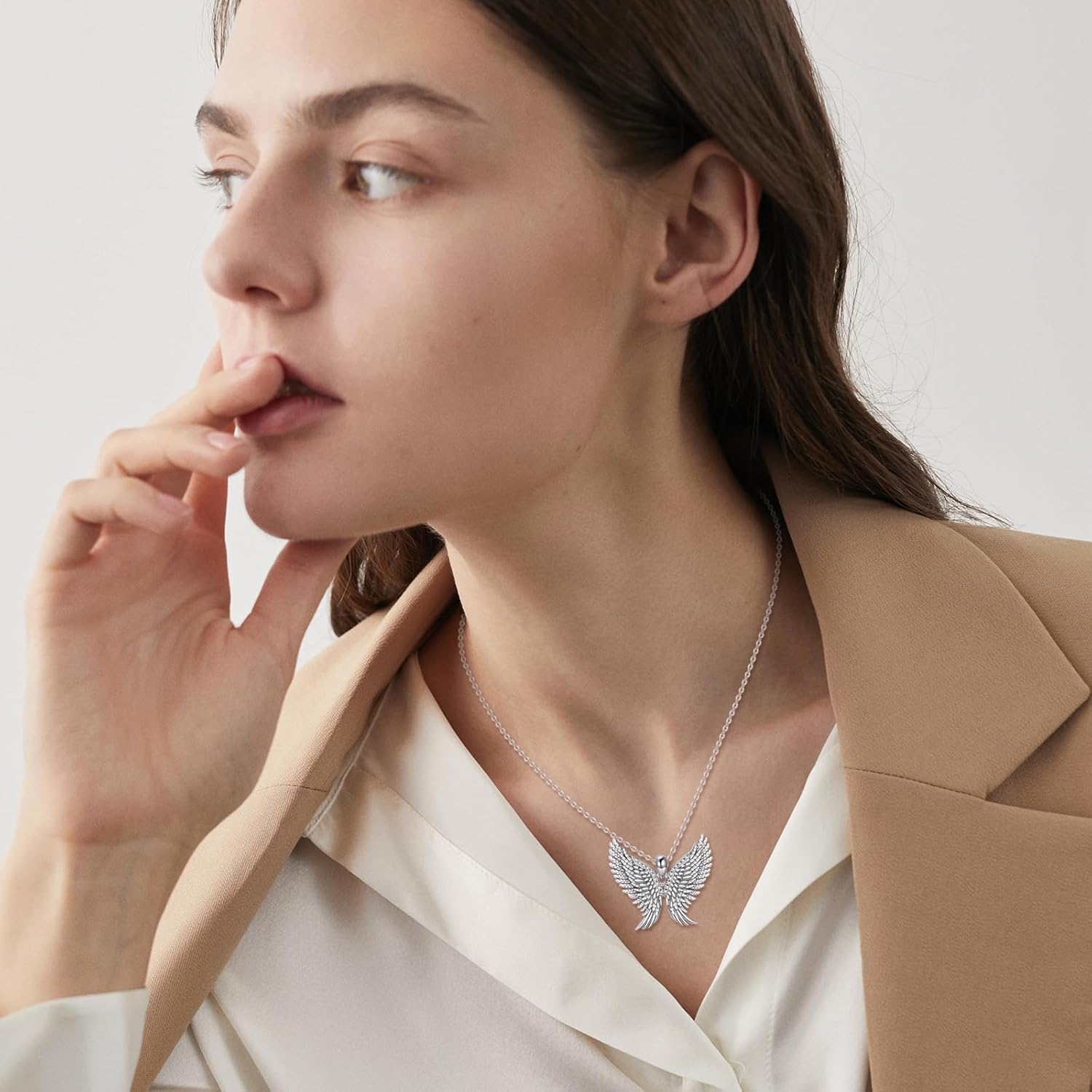 YFN Wing Necklace Sterling Silver Angel Wing Pendant Necklace Wing Jewelry for Women Angel Gifts for Women - Image 2