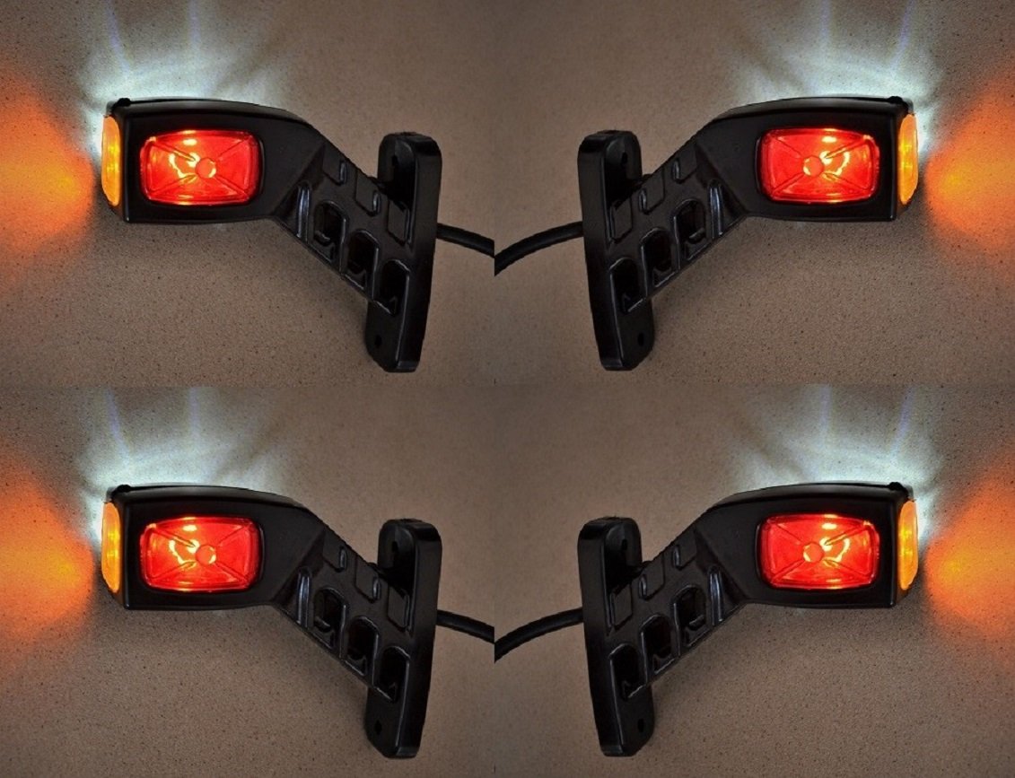 4?x 12?V/24?V Seite Outline Board End Marker LED Lichter Truck Trailer Chassis Kippmulde Caravan Camper rot wei? orange