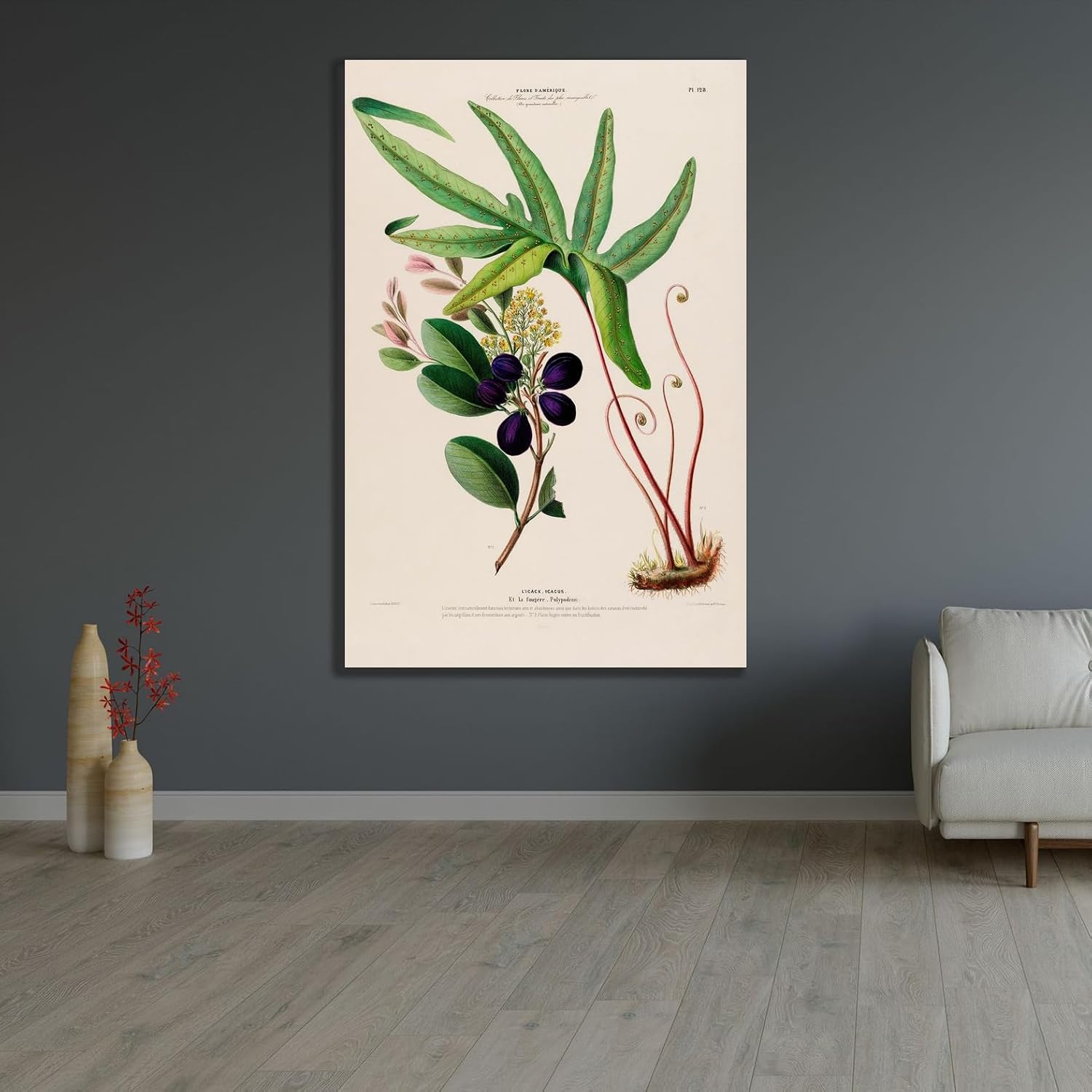 ArtDirect Flora of America, drawn from nature on the spot Pl.128 (1843) Unframed Art Print Giclee Poster by Etienne Denisse - Ready for Framing with Customization Sizes 7x10, 9x14, 13x20, 24x36, 32x48 and 40x60 inches