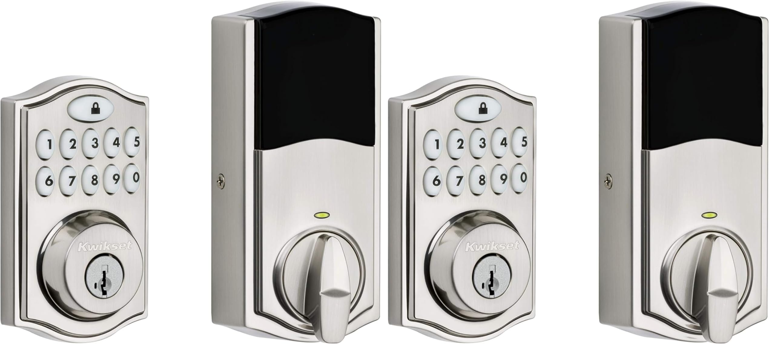 Kwikset 914 Traditional Keypad SmartCode Electronic Deadbolt Smart Lock Featuring SmartKey Security and ZigBee 3.0 Technology in Satin Nickel, Large, 914TRL ZB 3.0 15 (Pack of 2)