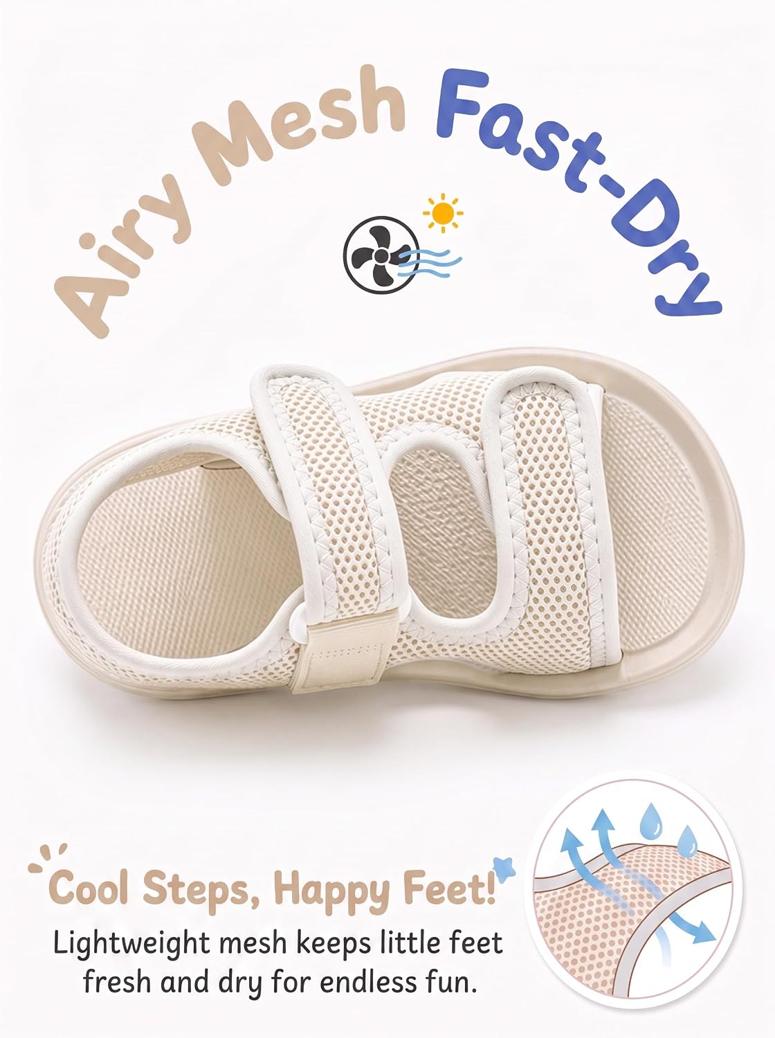 Open-Toe Toddler Sandals Water Shoes Non Slip Sport Sandals