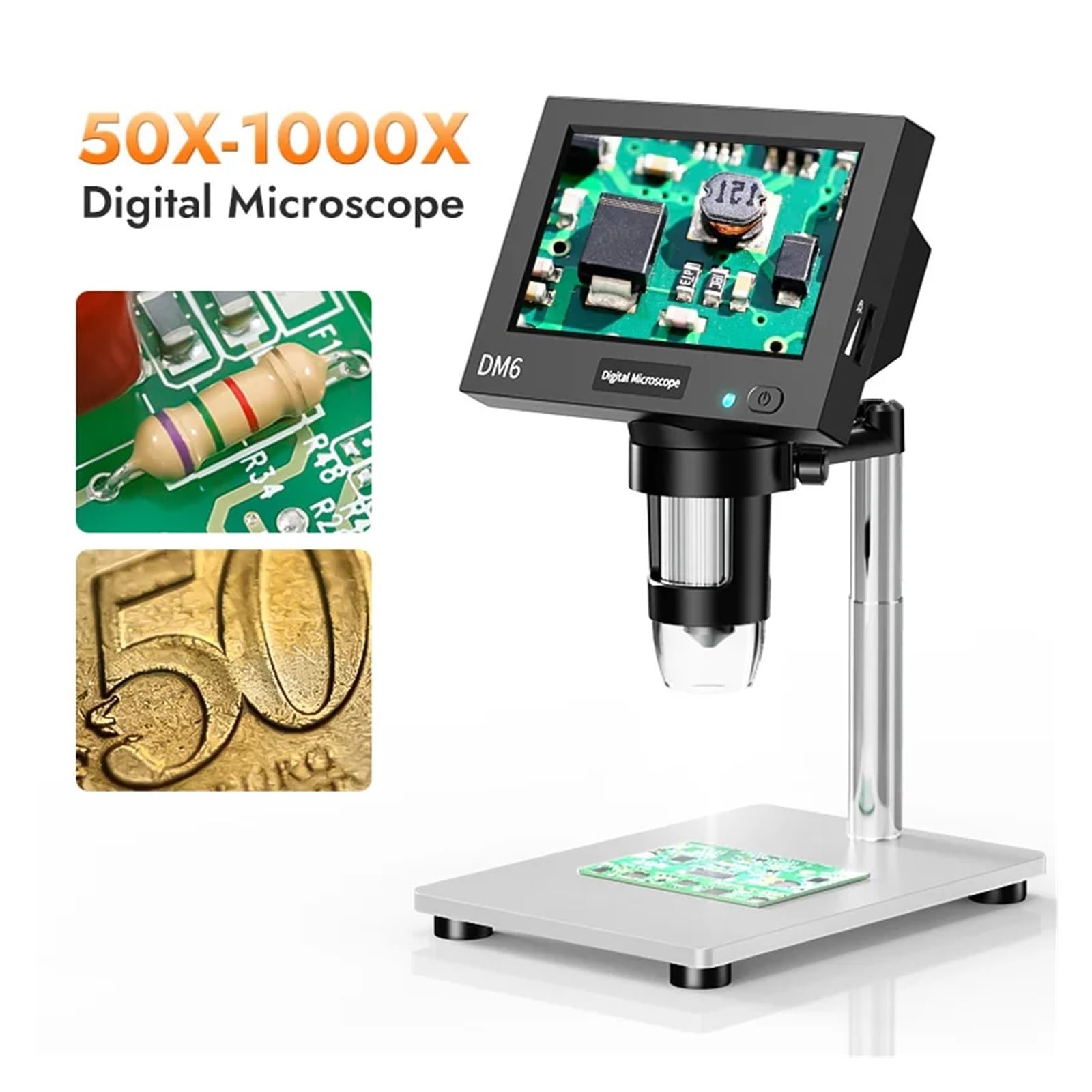 4.3inch LCD Digital Microscope 1000X Video For Adult With 8LEDs Soldering For Repair，pcb，plants