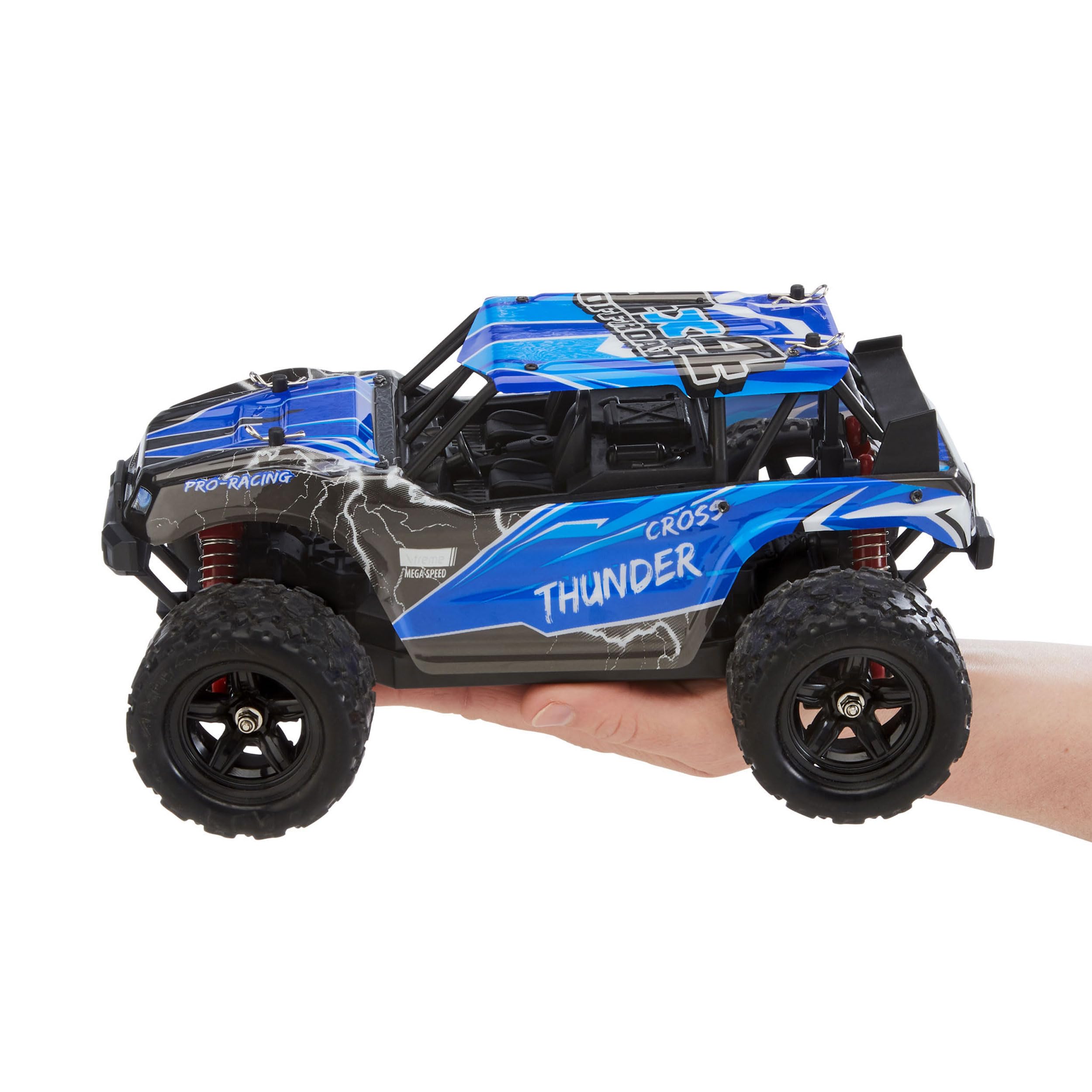 Revell Control X-TREME Monster Truck "Cross Thunder" I RC truggy w skali 1:18, napęd na wszystkie koła i opony buldoga, prędkość do 50 km/h, z akumulatorem litowo-jonowym, czas jazdy 20 minut, kolor