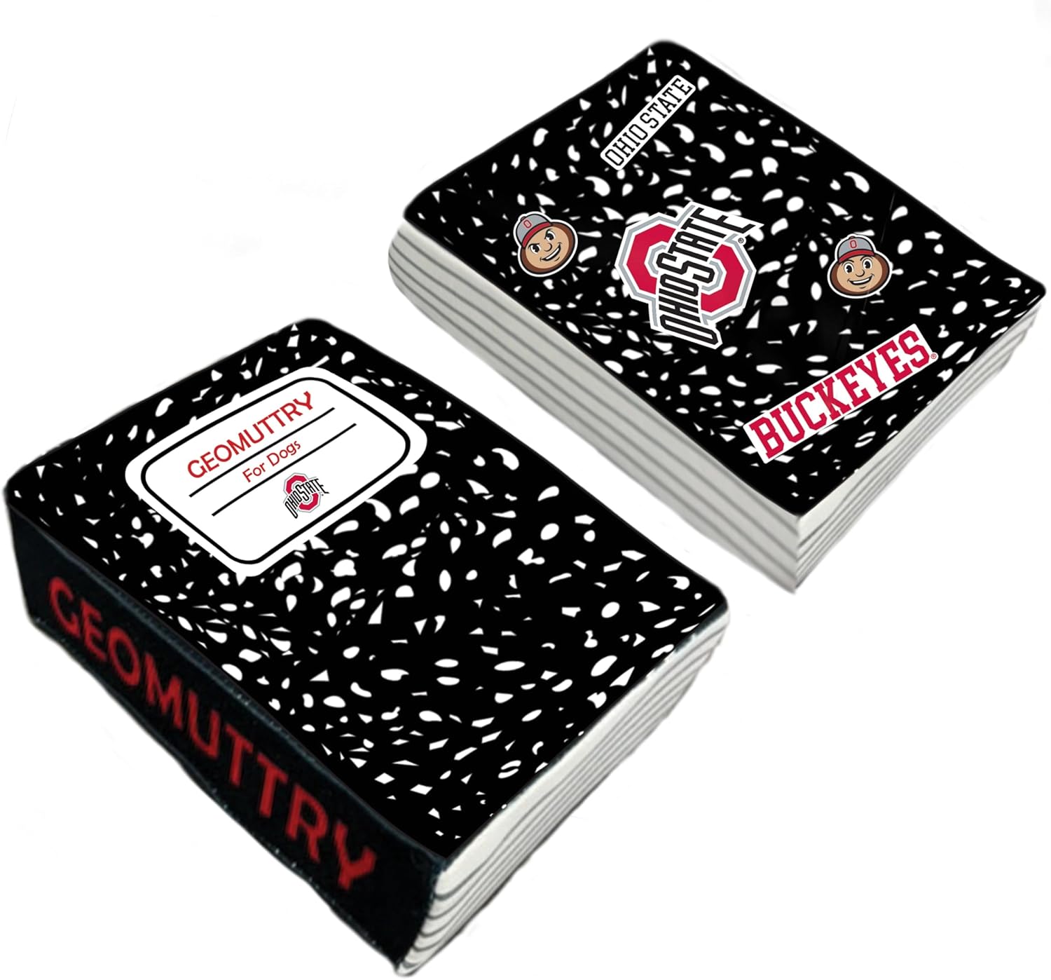 All Star Dogs Ohio State Buckeyes Geomuttry Notebook Dog Toy Foam Plush w/Squeakers USA Made