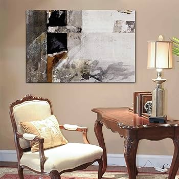 Amazon｜サイモン油絵 抽象画 色のグラデーション 手描きの壁画