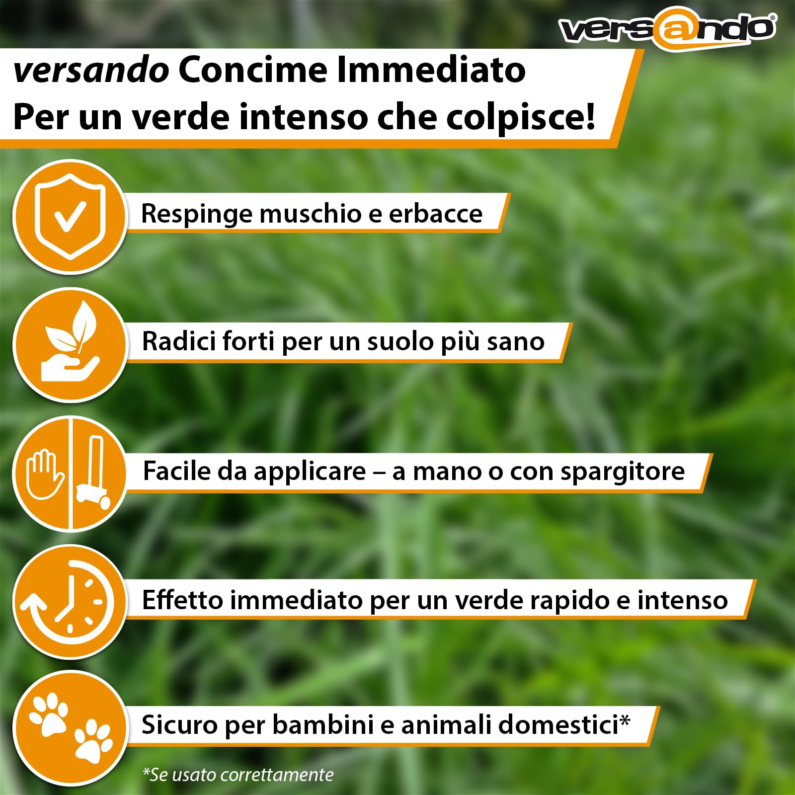 versando 10kg fino a 500m² di concime per prato estate: contrasta muschio e erbacce per un prato sano e di un verde intenso concime primavera ad effetto immediato – qualità premium
