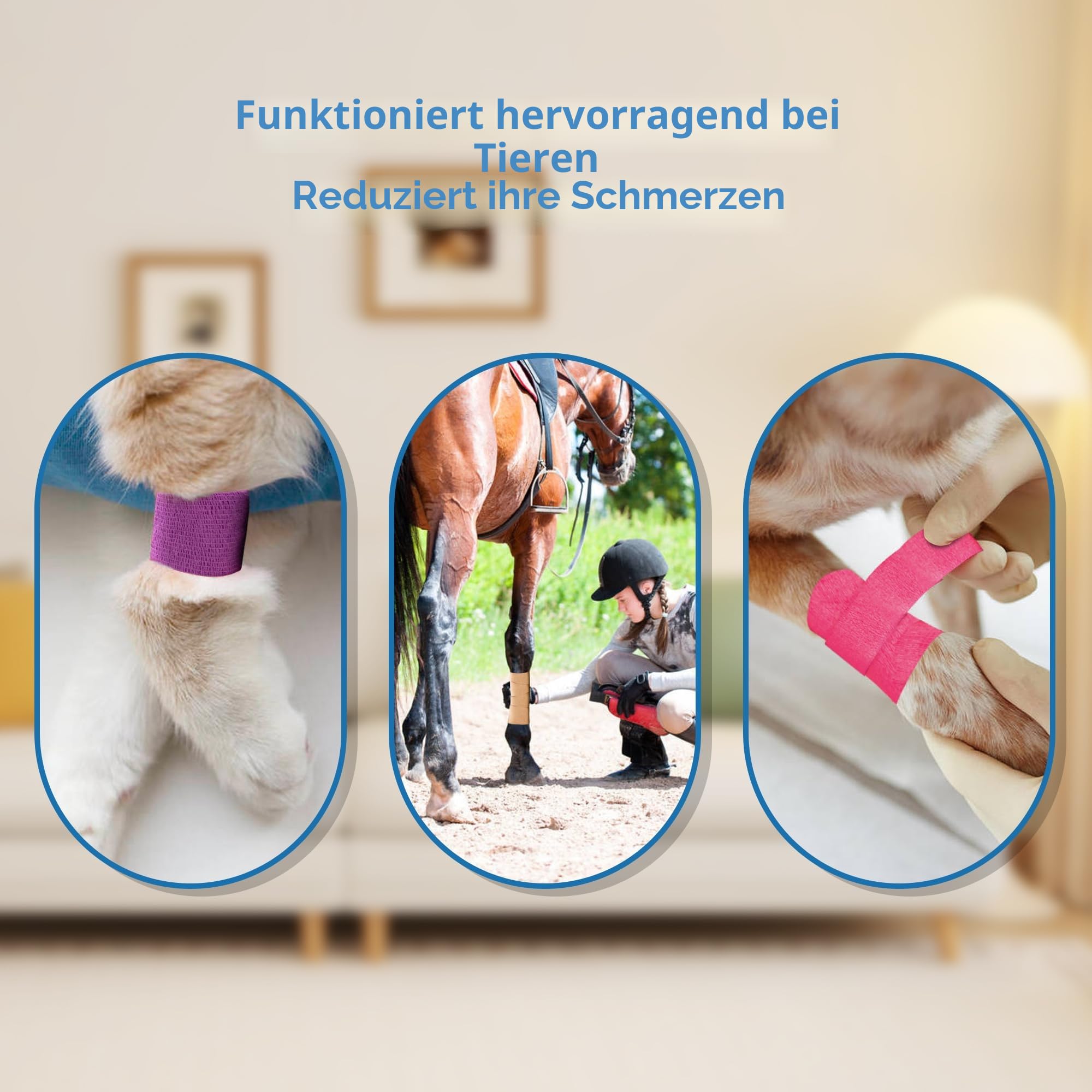 Selbsthaftende Bandage Selbstklebende Haftbandage 10cm X 4,5m, Elastischer Selbstklebender Verband für Handgelenk- und Knöchelschutz (blau)