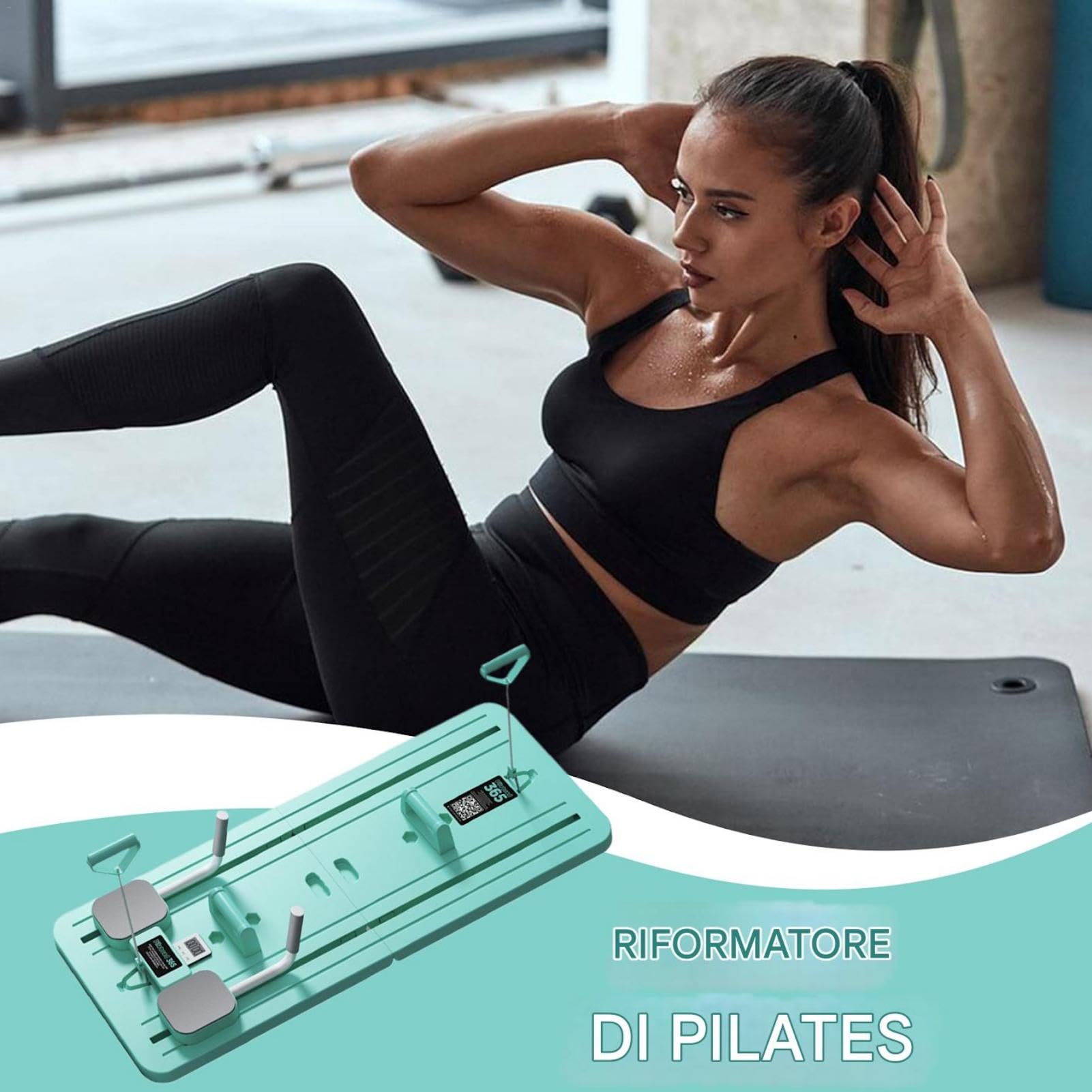 Tavola Pilates Reformer Macchina Da Allenamento Fitness Regolabile | Pedana Esercizi Per Allenamenti Completi Di Core E Rafforzamento Totale 'Intero Corpo