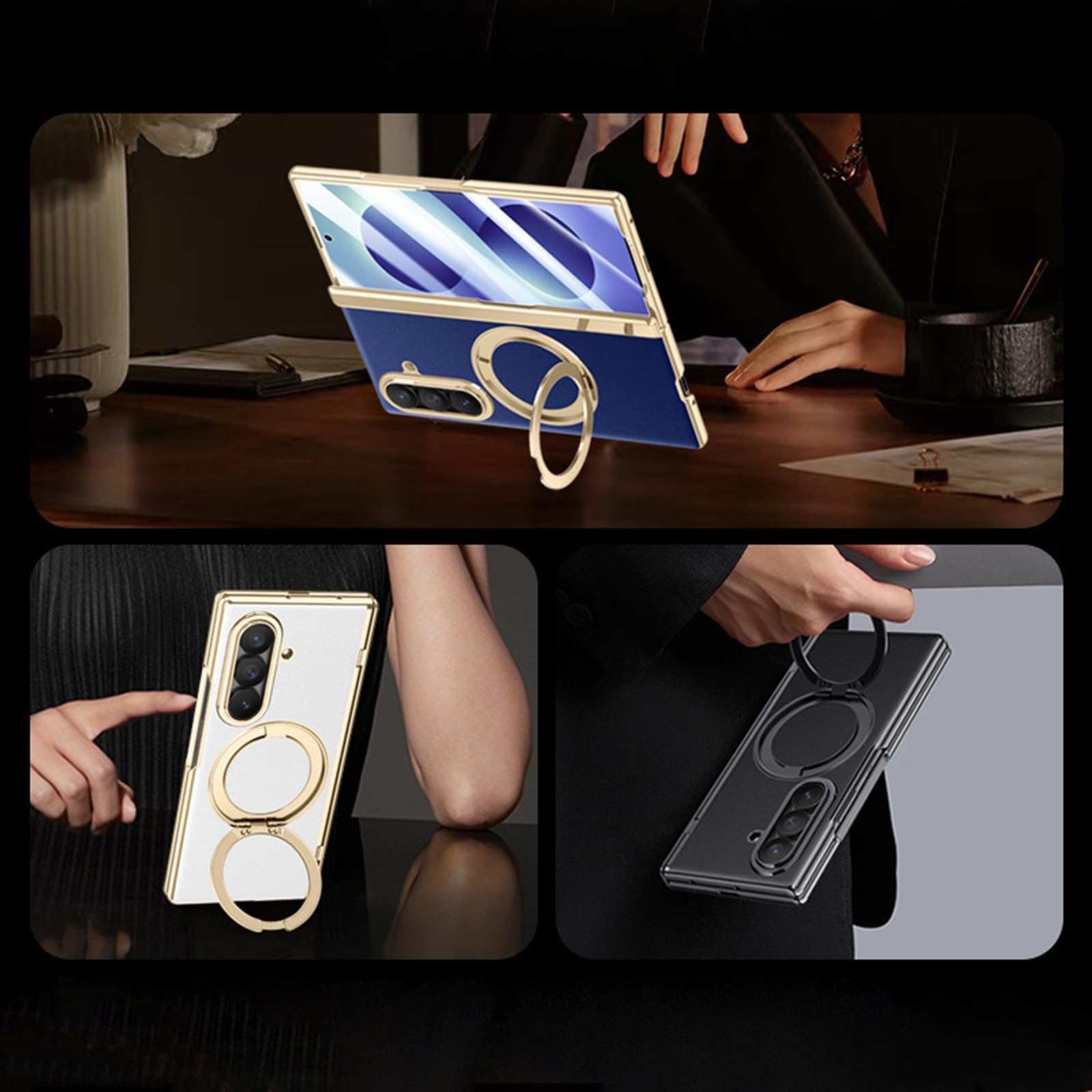 Custodia magnetica per Samsung Galaxy Z Fold 8 Ultra Anti-Peep supporto in pelle