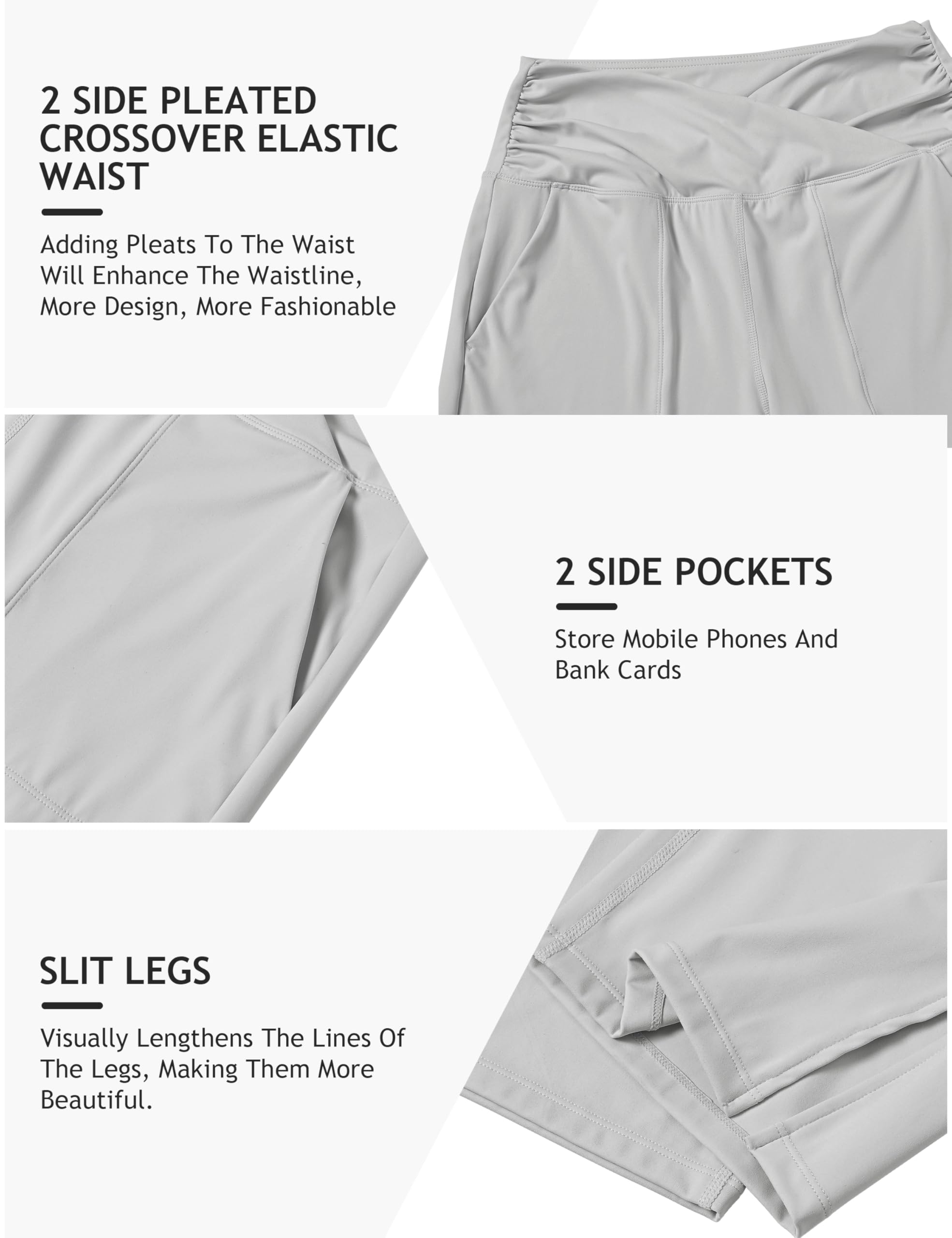 MoFiz Pantalon de randonnée 3/4 pour Femme Été Capri Pantalon de Yoga Stretch avec Poches