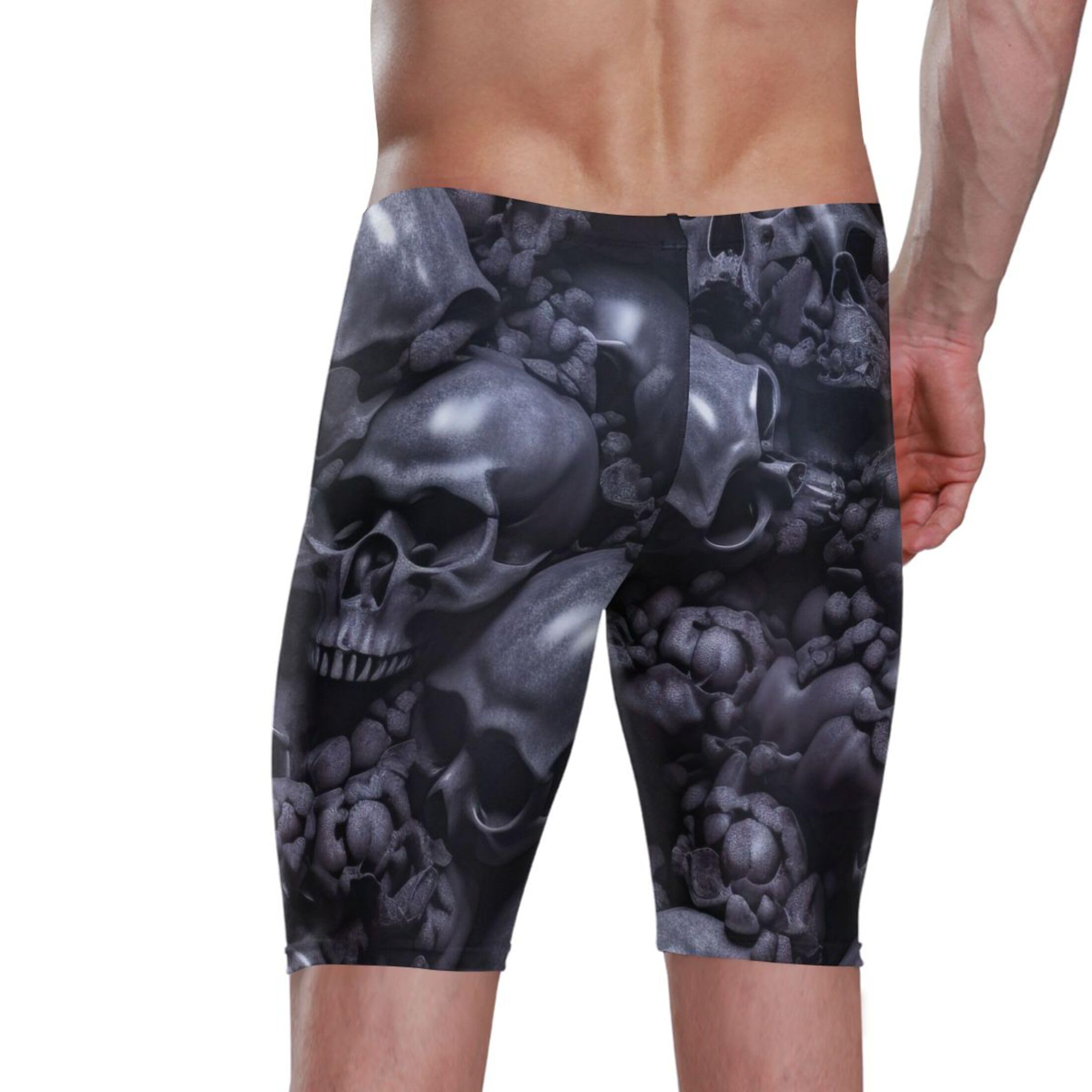 UMIRIKO Sugar Skull Gothic Men's Swim Jammers Racing & Training Swimsuit Fast, Flexible,Comfortable XXXL B0400485, 3X-Large