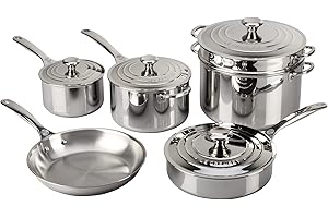 Le Creuset Tri-Ply Stainless Steel 10-Piece Cookware Set