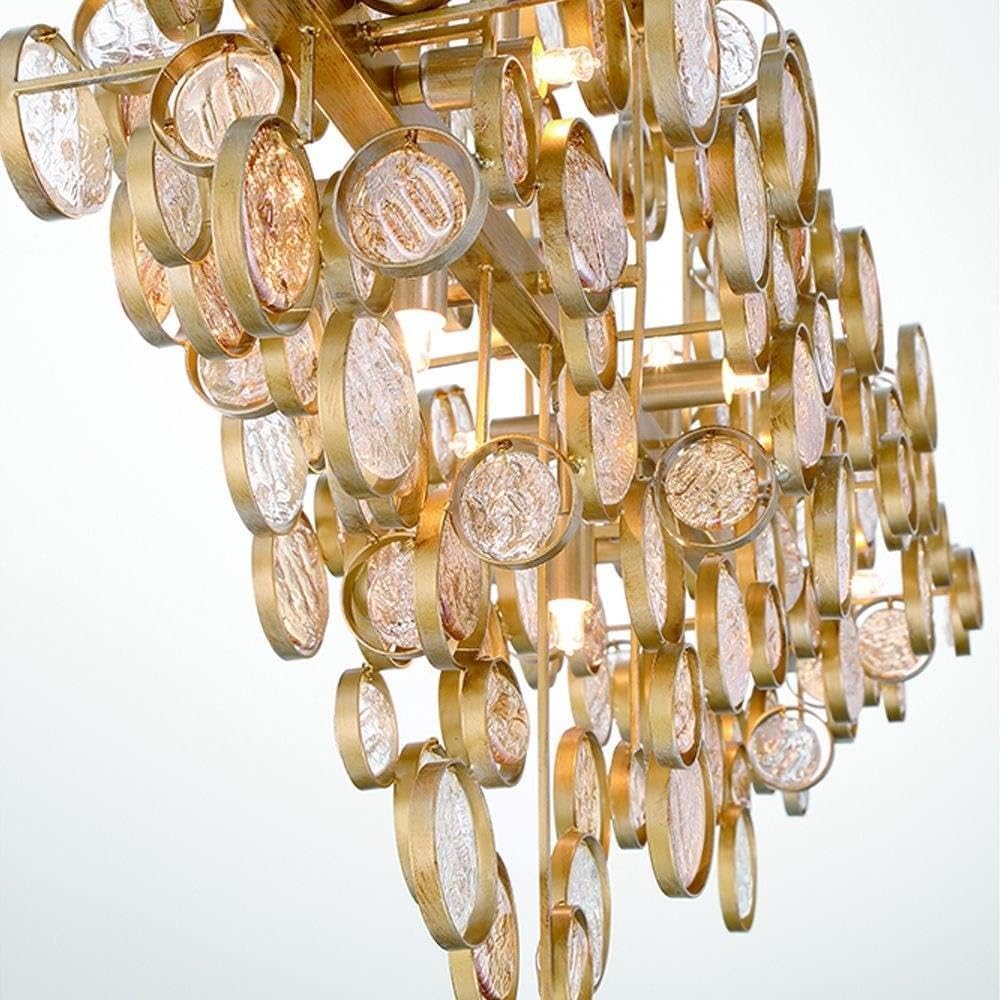 Eurofase Trento 12 Light Mini Chandelier with Antique Gold Finish
