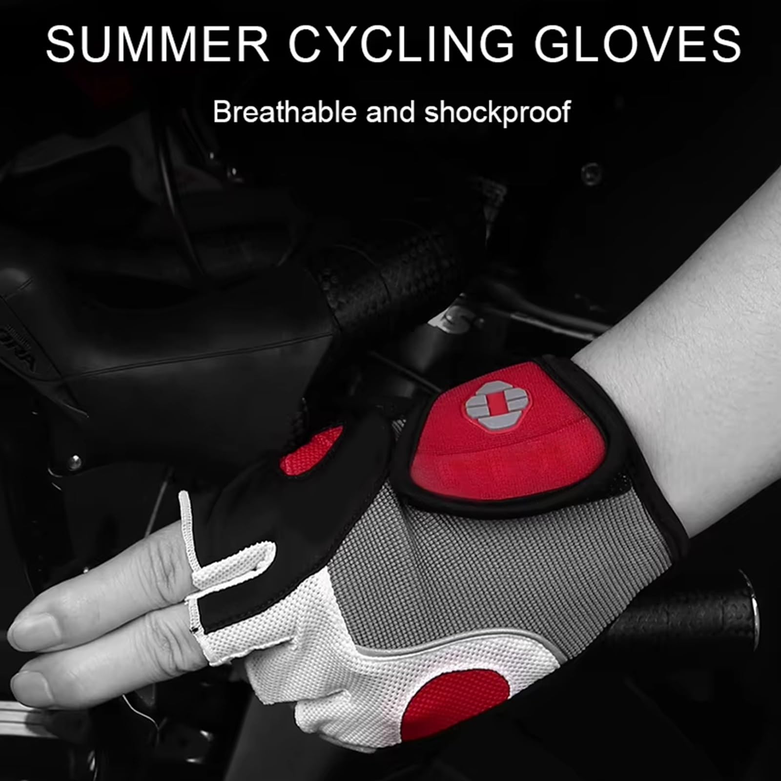 Set di Guanti da Ciclismo con Fascia Antisudore, Guanti Sportivi Corti A Mezze Dita, Accessori per Palestra Di Ciclismo