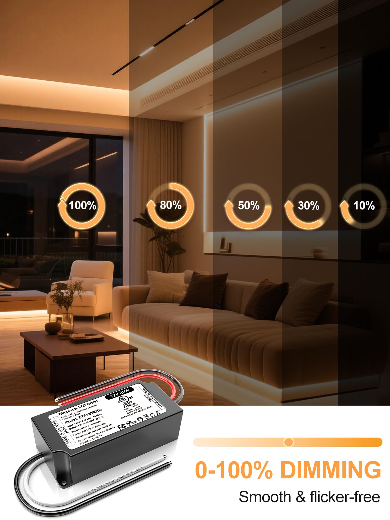 12V LED Driver - Dimmable, UL Listed, Lutron Compatible -2