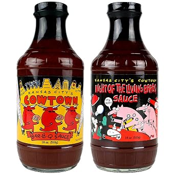 Cowtown 2 Pack BBQ Sauces Original 18 Oz & Night of the Living Bar-B-Q Hot 18 Oz