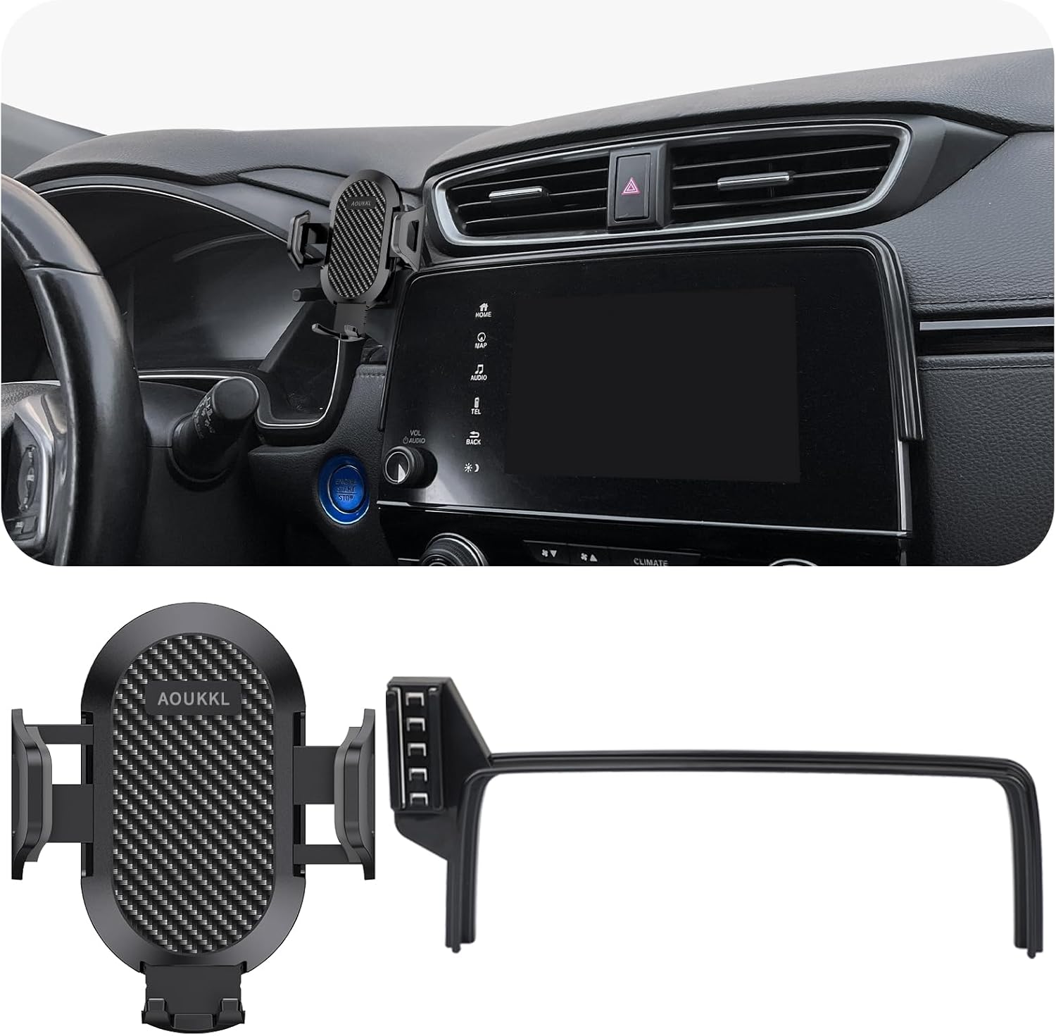 Car Phone Holder Fits for Honda CRV CR-V 2017-2025 Accessories(Only fit for 7-Inch/5-Inch Screen),Thick Cases Friendly,Cell Phone Mount for 4.7-7 in Phones