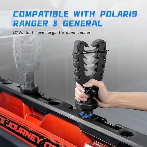 Miniatura 4 de KEMIMOTO Soporte para herramientas UTV, anclaje de amarre compatible con Polaris Ranger General, soporte para herramientas con amortiguadores de