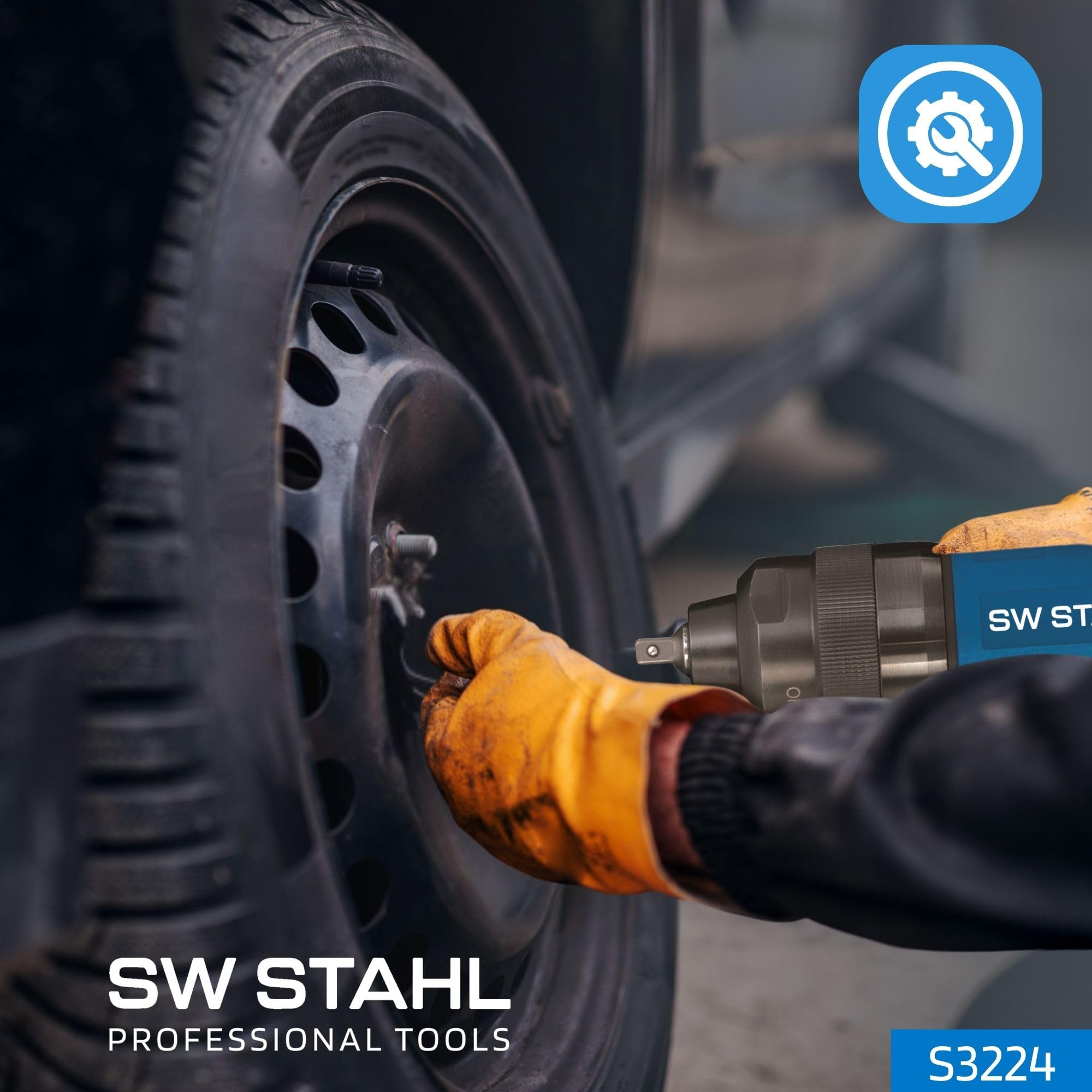SW-Stahl S3224 Zestaw Wkrętaków Udarowych 1/4", 9 el. do Świec Żarowych | Pneumatyczna wkrętarka udarowa do świec żarowych, moment 20-40 Nm, nasadki 8-12 mm, przedłużki i przegub w zestawie.