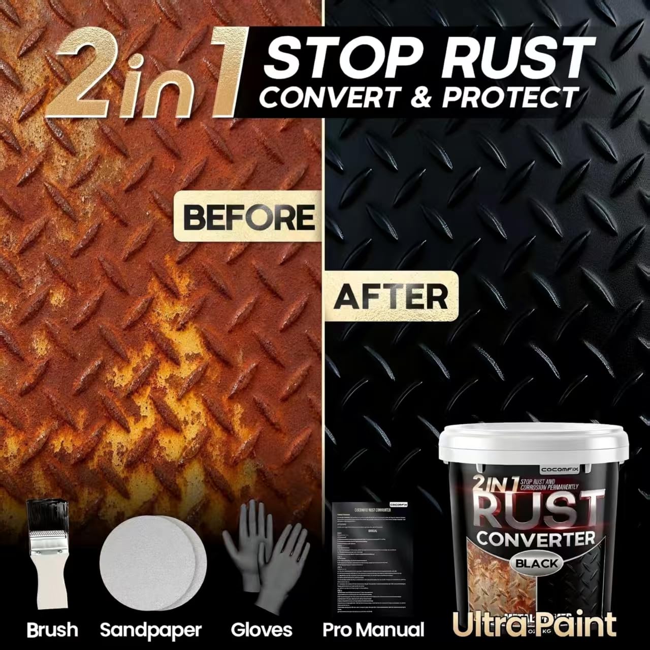 Prin Over Rust Snapklik.com : Ultra 2-in-1 Rust Converter Paint & Metal r, 35 Oz Heat ...