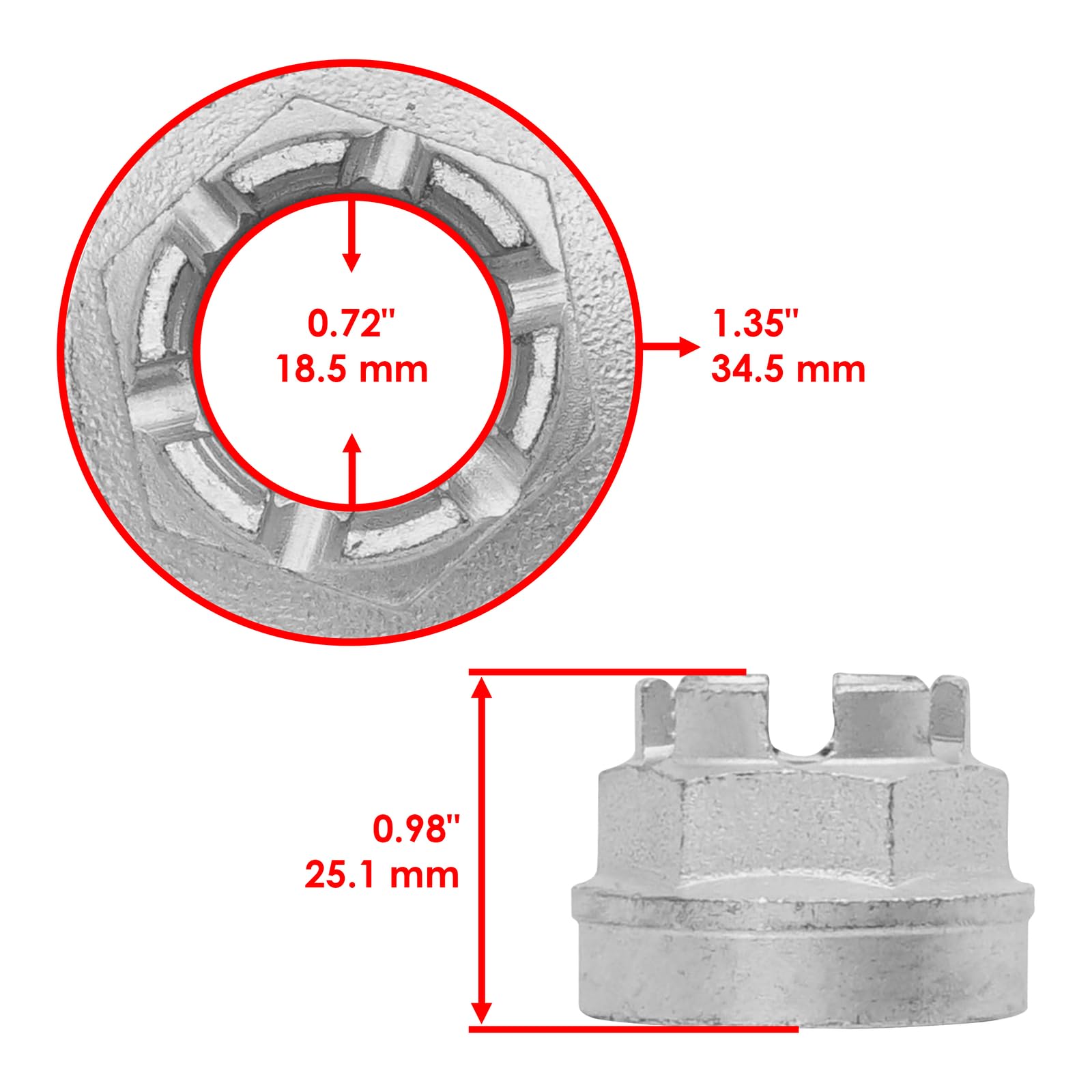 Amazon.com: Replacement For 92210-1381 Rear Axle Castle Nut For