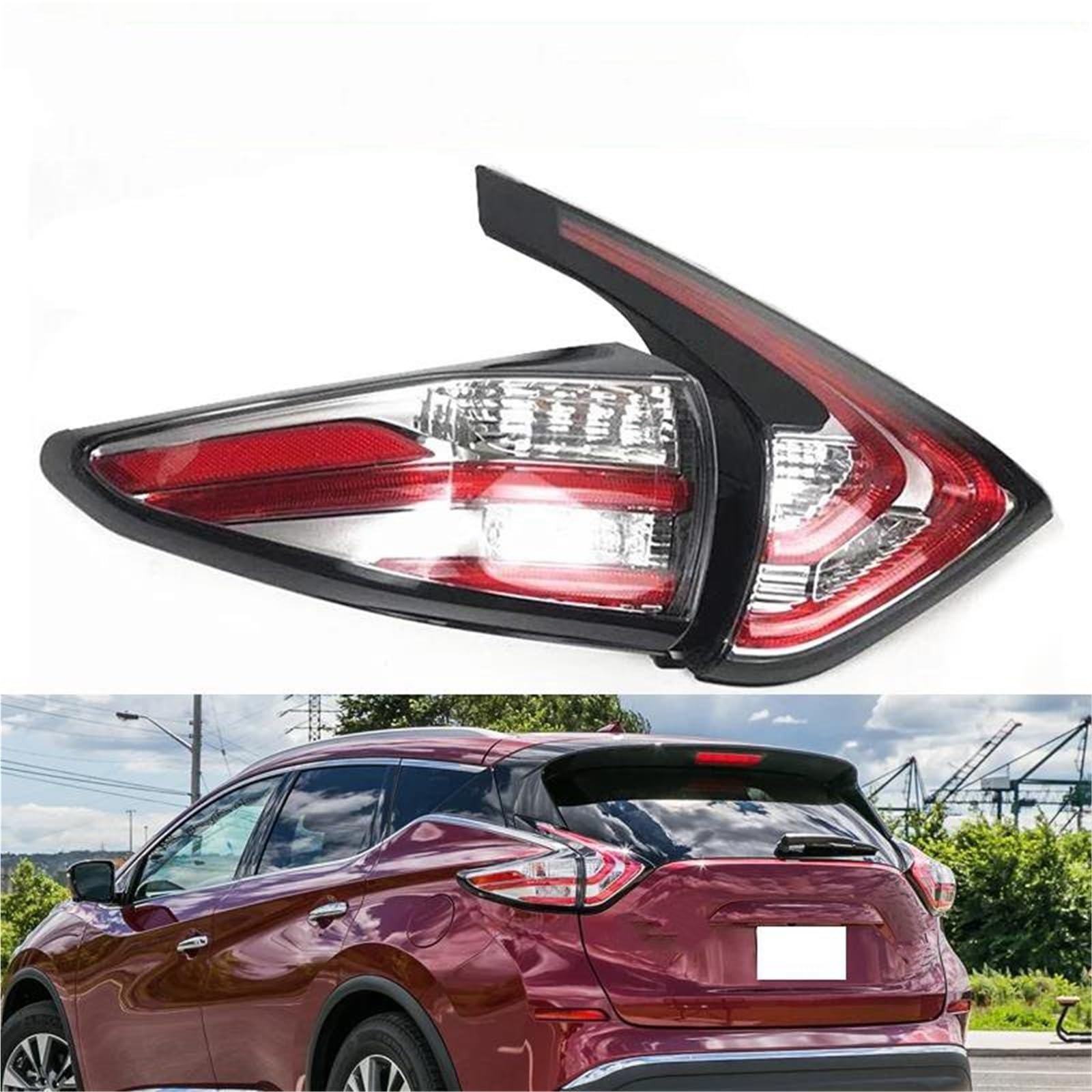 Luz Trasera Luz Trasera Freno Intermitente Y Posición Para Nissan Para Murano 2015-2018 Accesorios Coche. Números Pieza: 265505AA0A 265555AA0B(Left Inside)