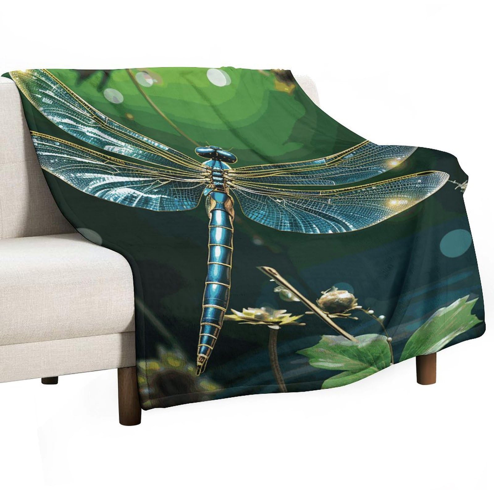 Couverture flanelle douce anti-courants d'air pour canapé et camping léger