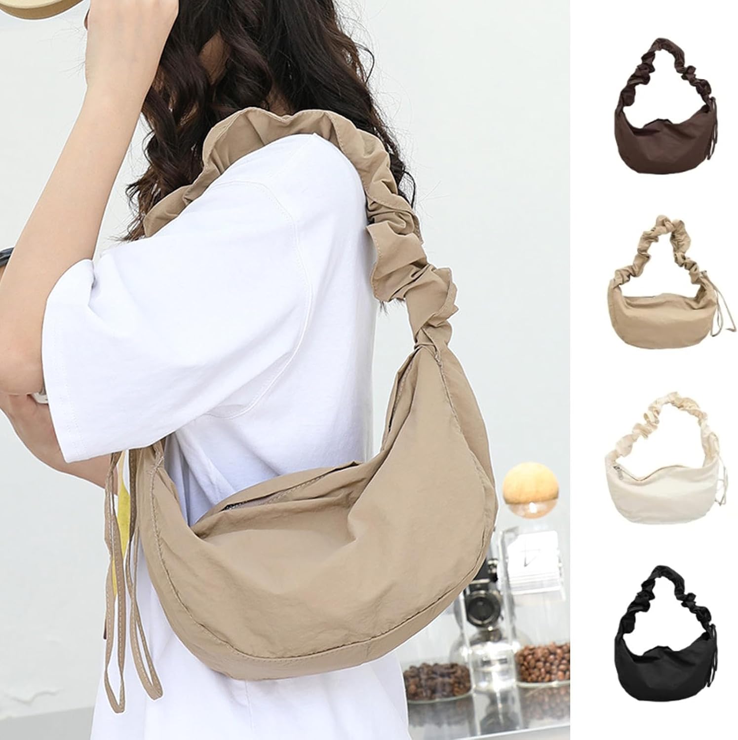 [ＤＵＢＦＫＢＳＨ] かわいい夏の財布 調節可能な 2 in 1 巾着ストラップ ショルダーバッグ クロスボディバッグ スクランチナ