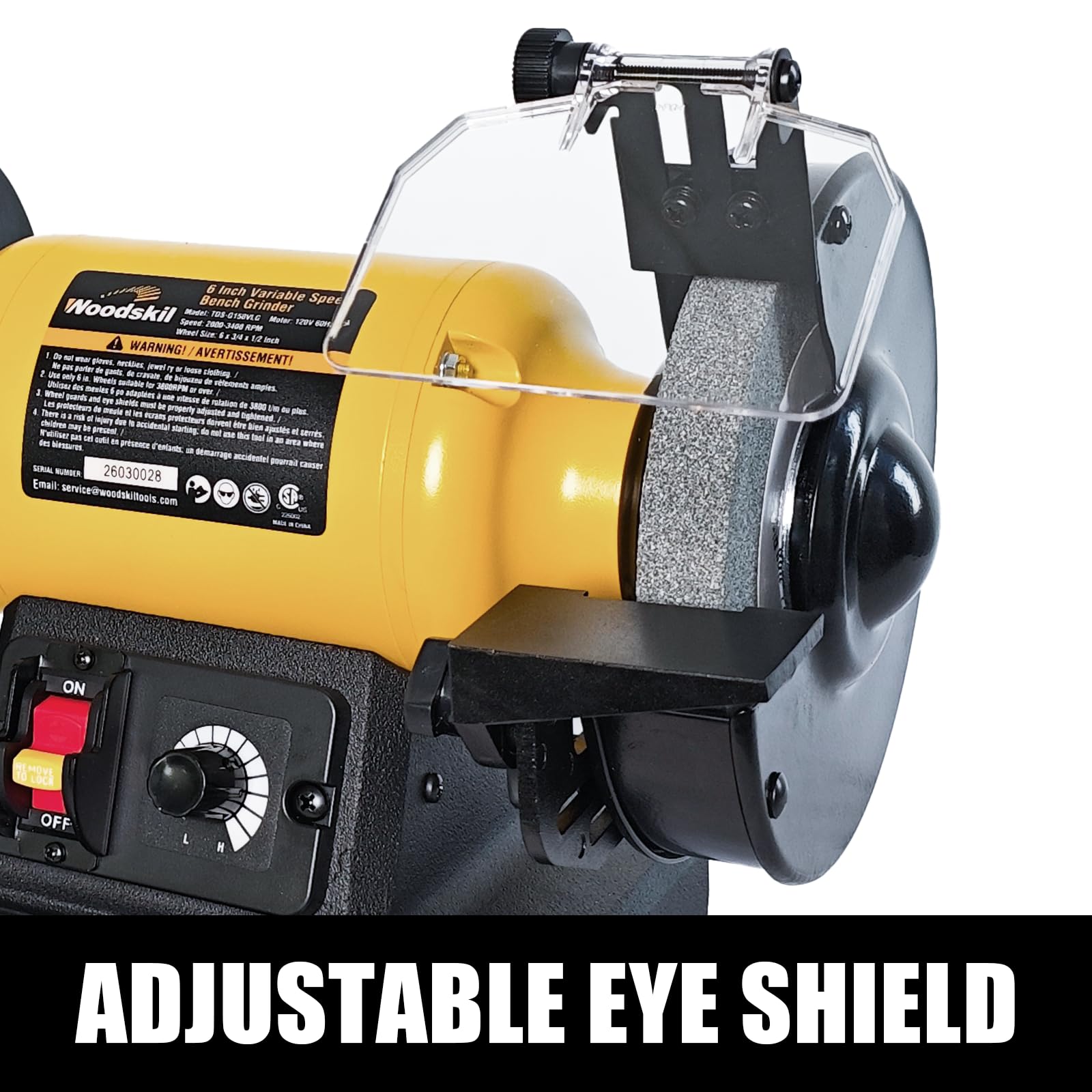 Woodskil Bench Grinder - 6" Variable Speed -4