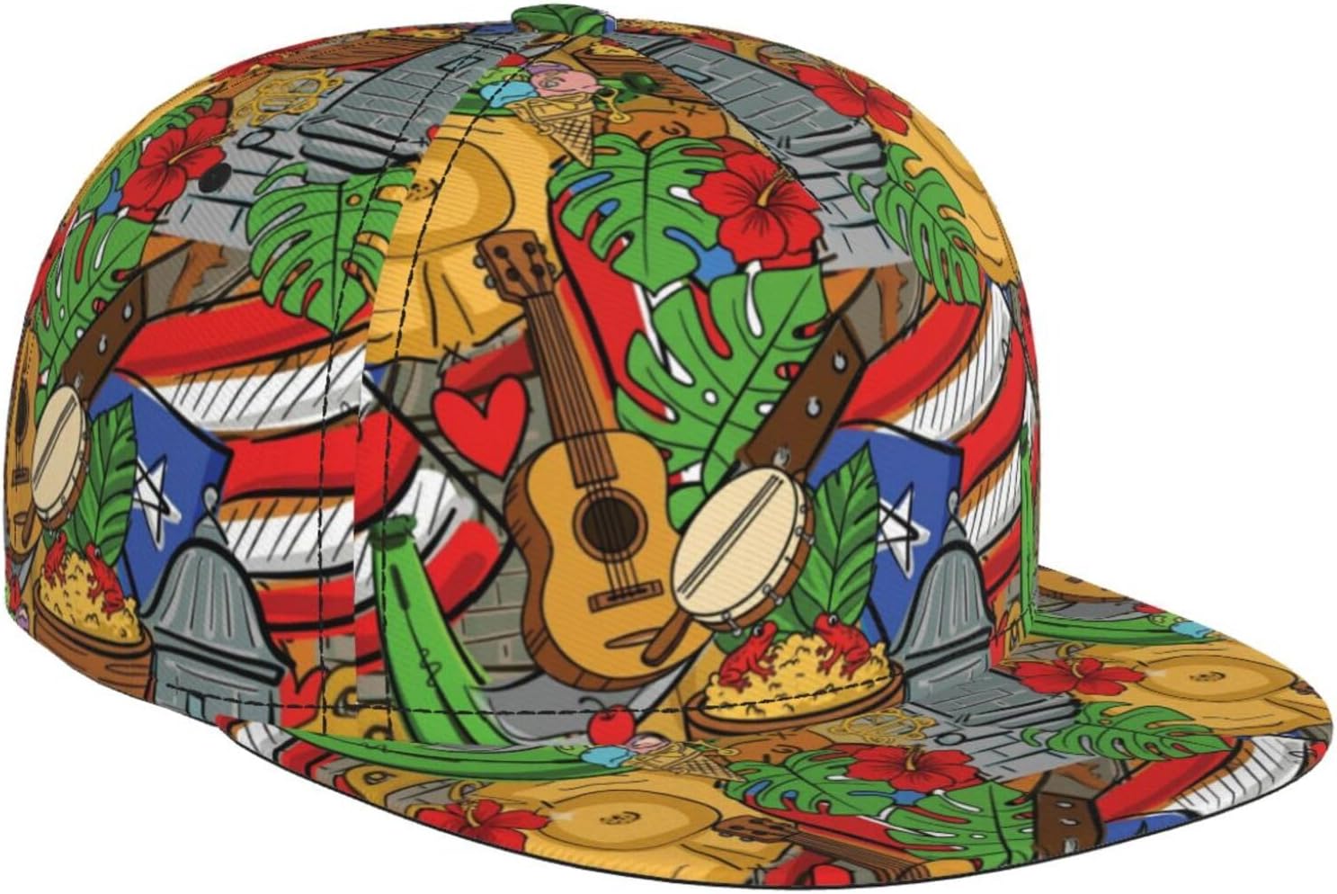Cute Snapback Hat Hip Hop Style, Adjustable Baseball Cap, Flat Bill Trucker Hat for Men Women