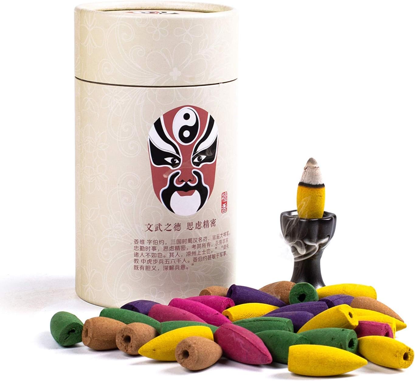 80 Pcs Backflow Incense Cones Holder - Includes:Lavender, Sandalwood, Rose, Osmanthus, Jasmine