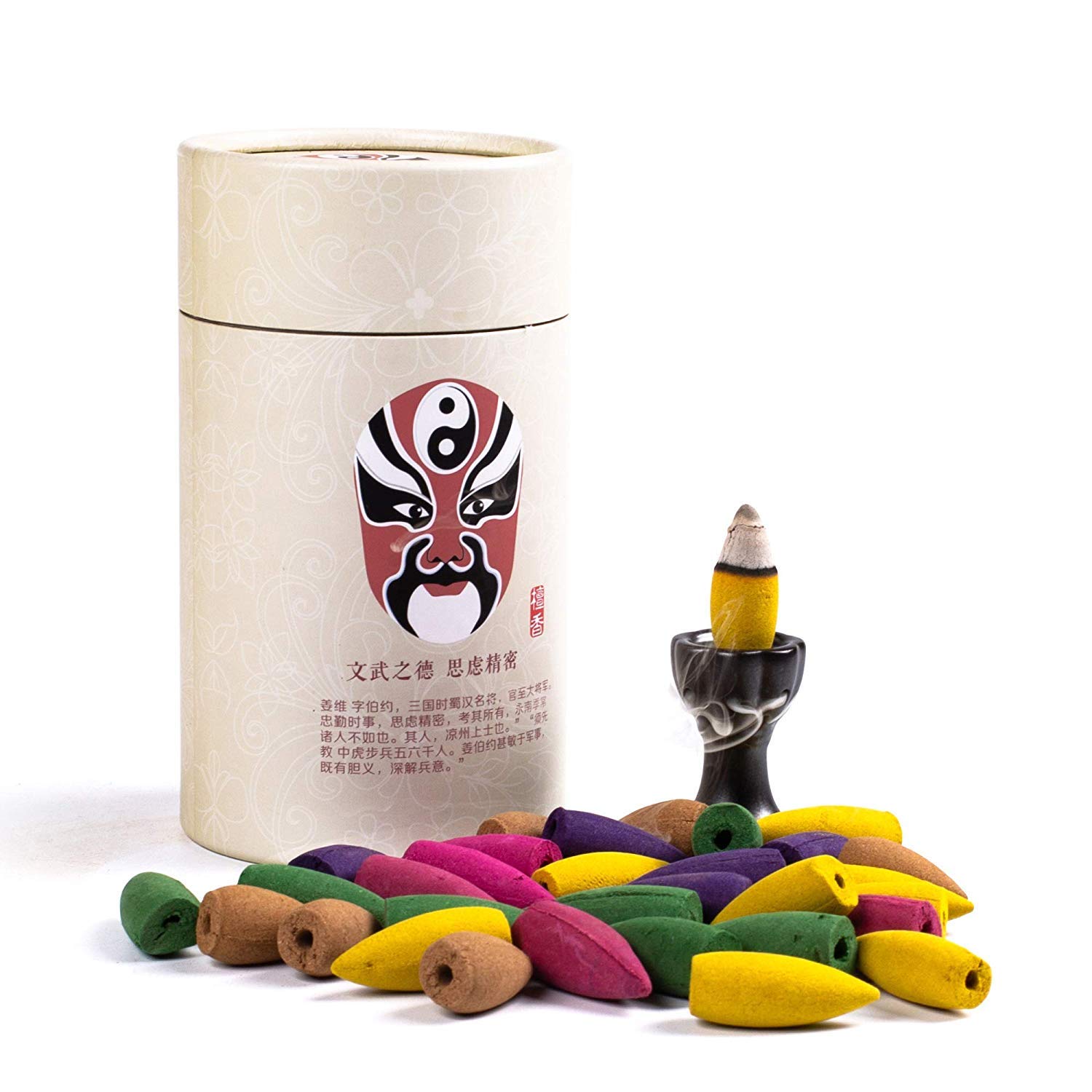 80 Pcs Backflow Incense Cones Holder - Includes:Lavender, Sandalwood, Rose, Osmanthus, Jasmine