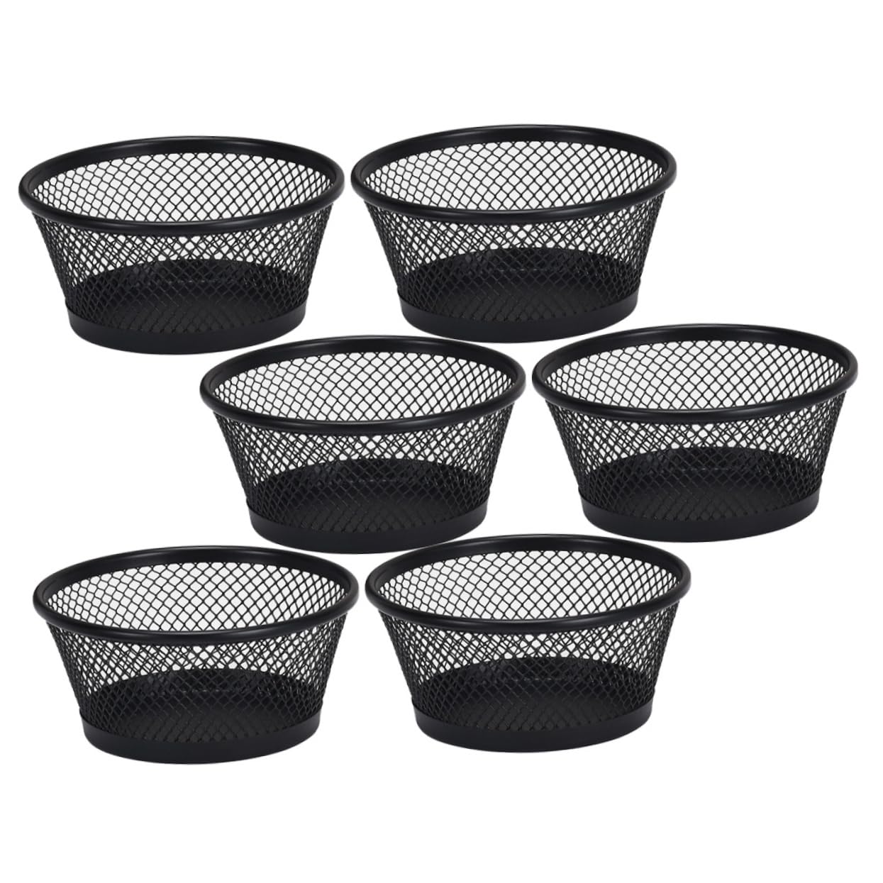 Organisateur de bureau 6 pièces fer noir rangement trombones fournitures