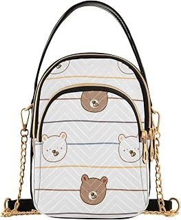 Women's Handbag Cartoon Bear Shoulder Bag Tote Bag Chain Bag and Purse, A, 11x2.8x7 Inches
