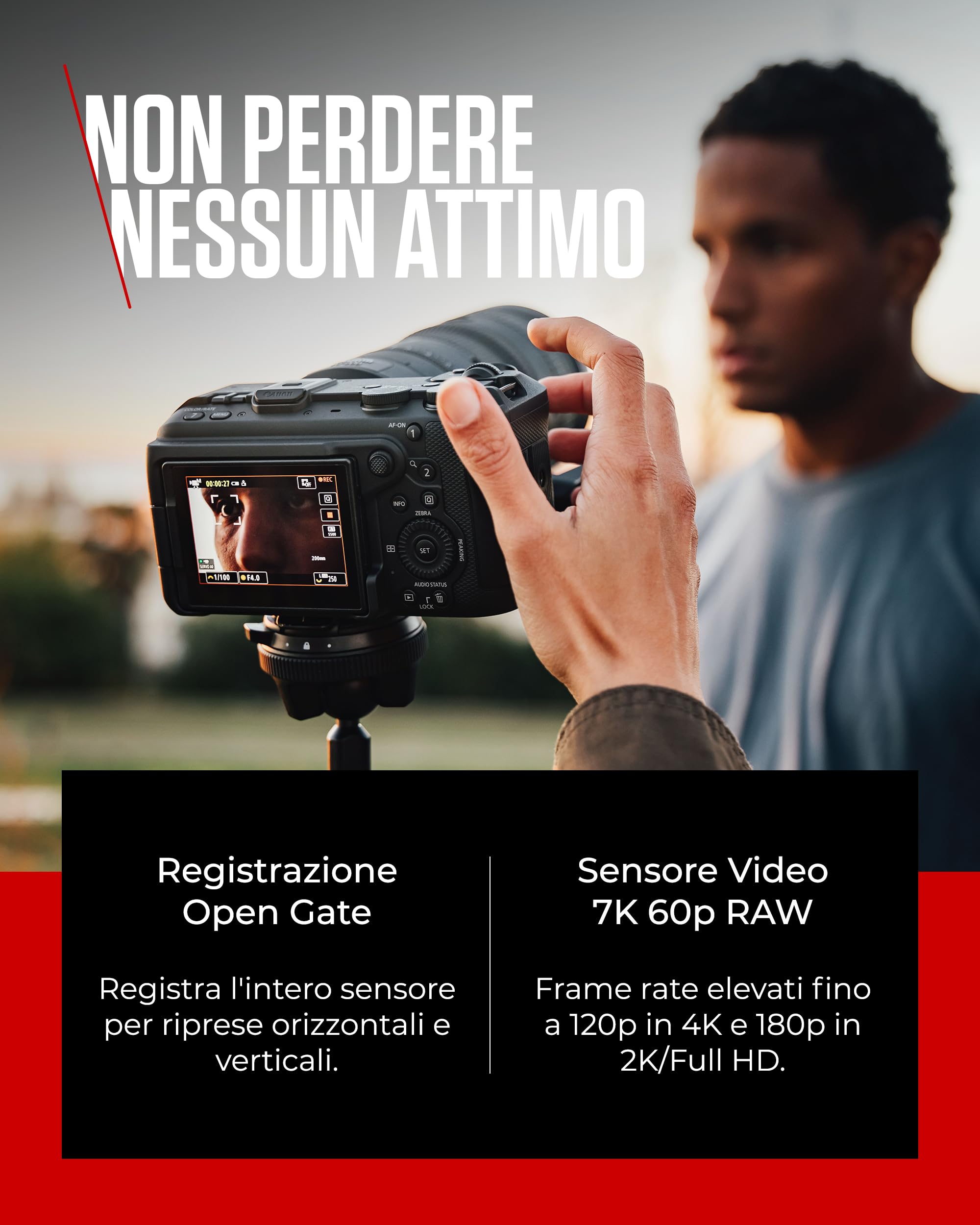 Canon EOS R6 V Fotocamera Mirrorless Full Frame Compatta | Video 7K RAW, Stabilizzazione Immagine & Open Gate Recording | Ideale Creator Contenuti, Vlogging, Viaggi | Compatibile Obiettivi RF