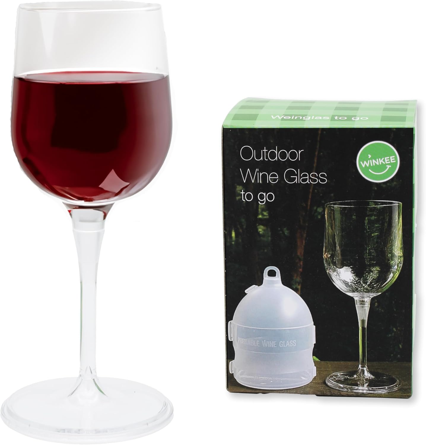 Winkee - Plastic wine glass to go I High quality plastic wine cup I To go for picknick I Approx. 11 oz