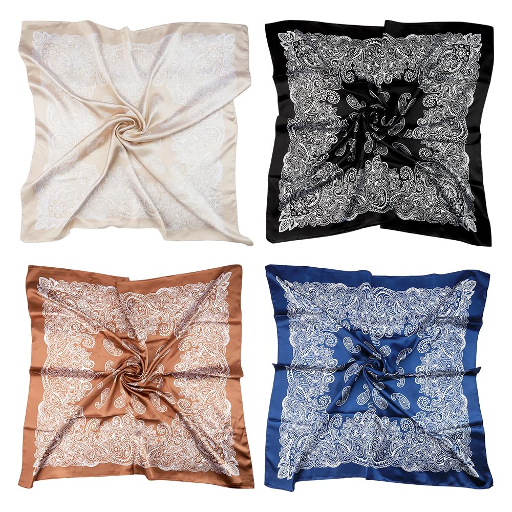 NZKNP Sciarpa in seta - Bandana da donna