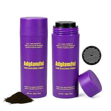 2Pcs Hair Building Fibers Natural-Looking Hair Thickening Powder for Instant Fuller Appearance, Long-Lasting, Lightweight & Easy to Apply, 30g x 2 Medium Brown