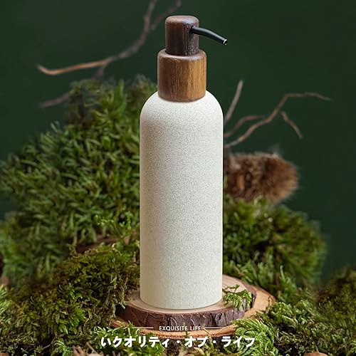 Miniatura 8 de Dispensador de jabón de resina retro estilo japonés de 8.5 fl oz, fácil de llenar, para fregadero de cocina, botellas recargables de champú y