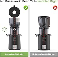 Vista 6 de OMMO Juicer Machines, 300W Cold Press Juicer for Whole Vegetables & Fruits with 6'' Large Feed Chute, Slow Masticating Juicer Easy to Clean, High