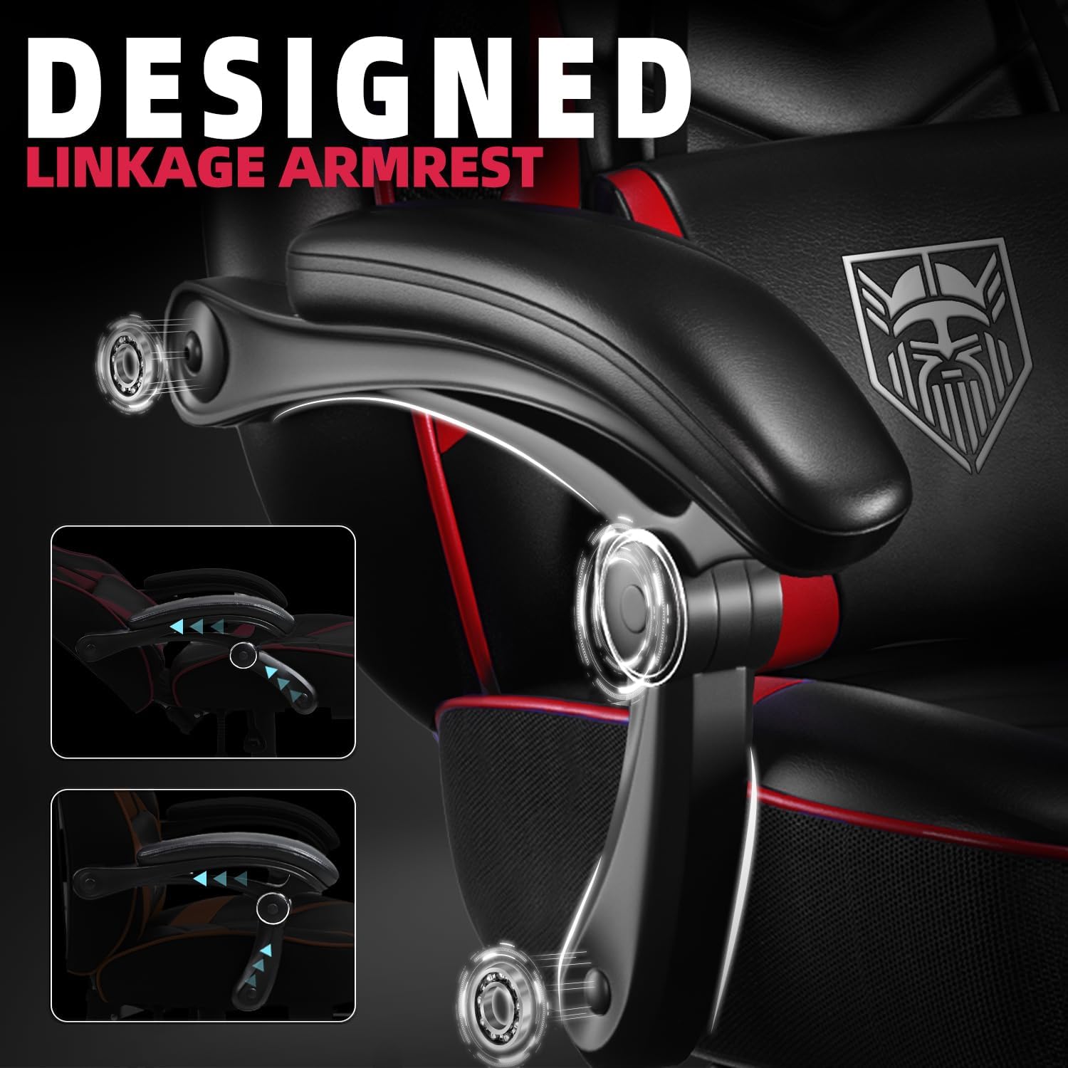 Vonesse Gaming Chair, Big and Tall Gaming Chair with Footrest and Massage, Gaming Chairs for Adults with Lumbar Support, Ergonomic High Back Computer Chair with Pocket Spring Cushion (Red/Black)